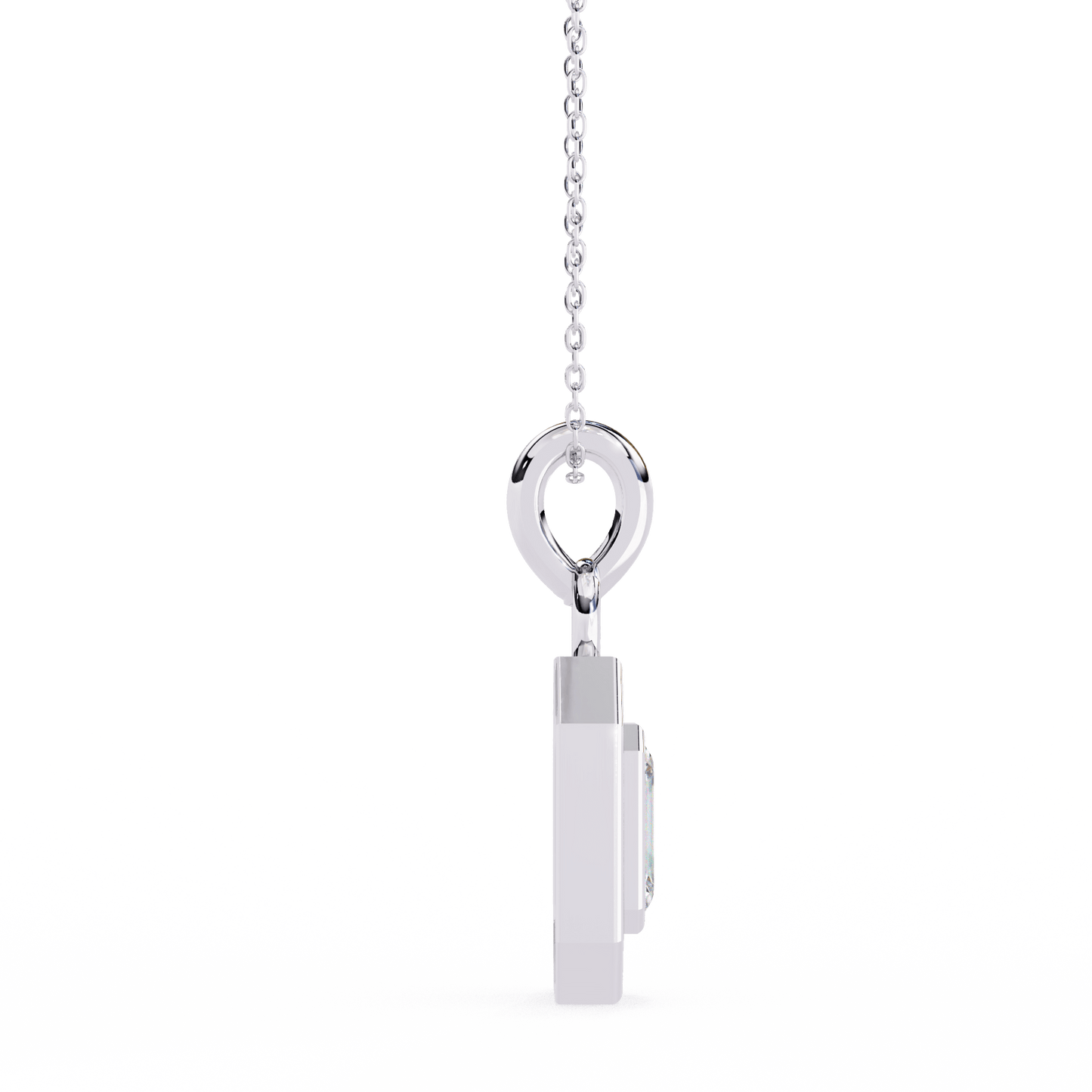 Lauren – Emerald-Cut Halo Pendant