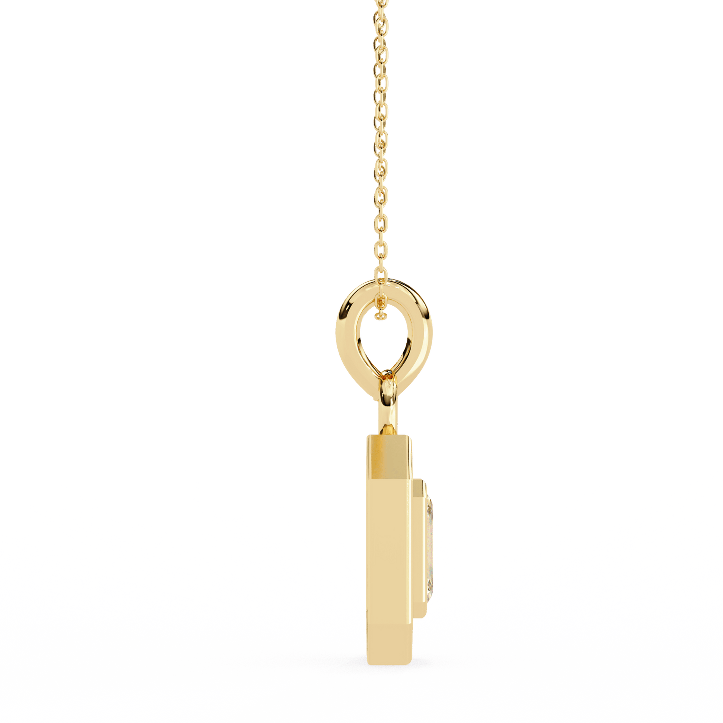 Lauren – Emerald-Cut Halo Pendant