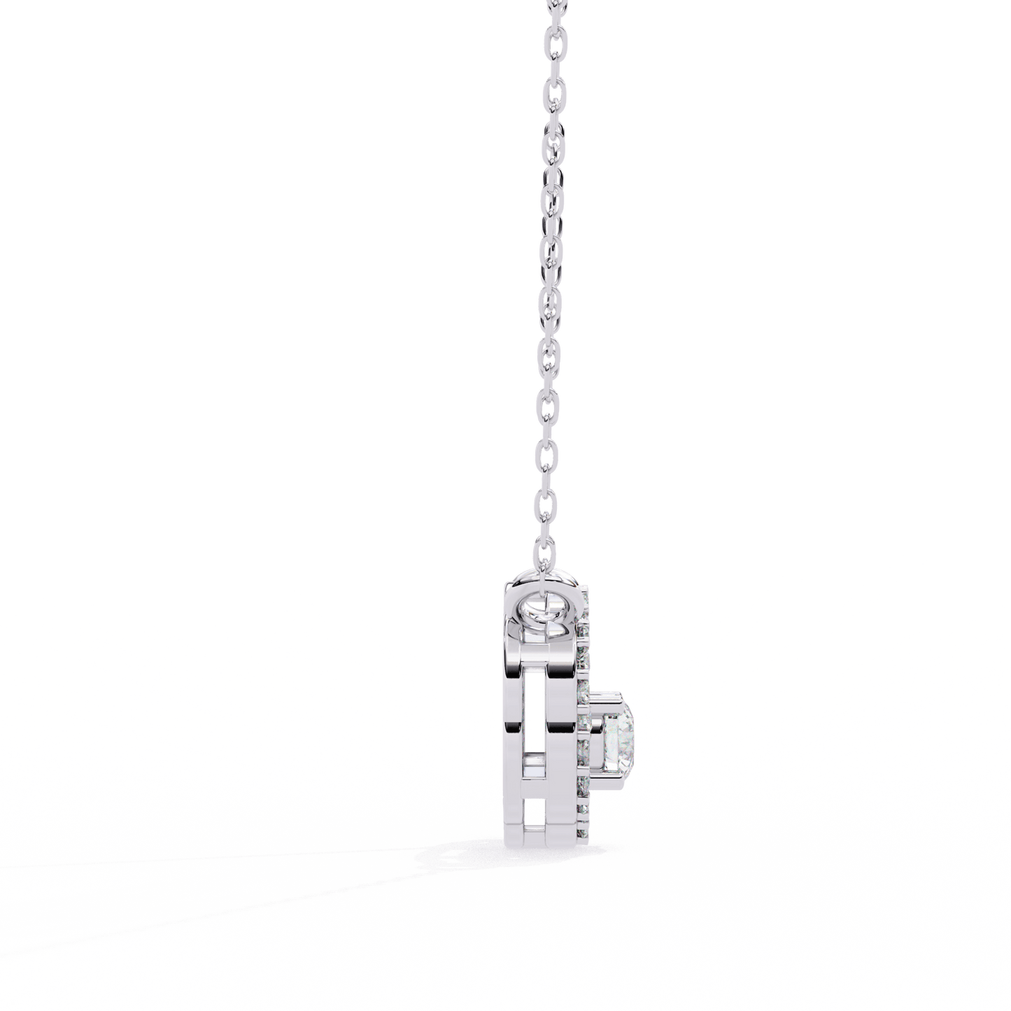 Marcia – Petal Halo Accent Diamond Pendant