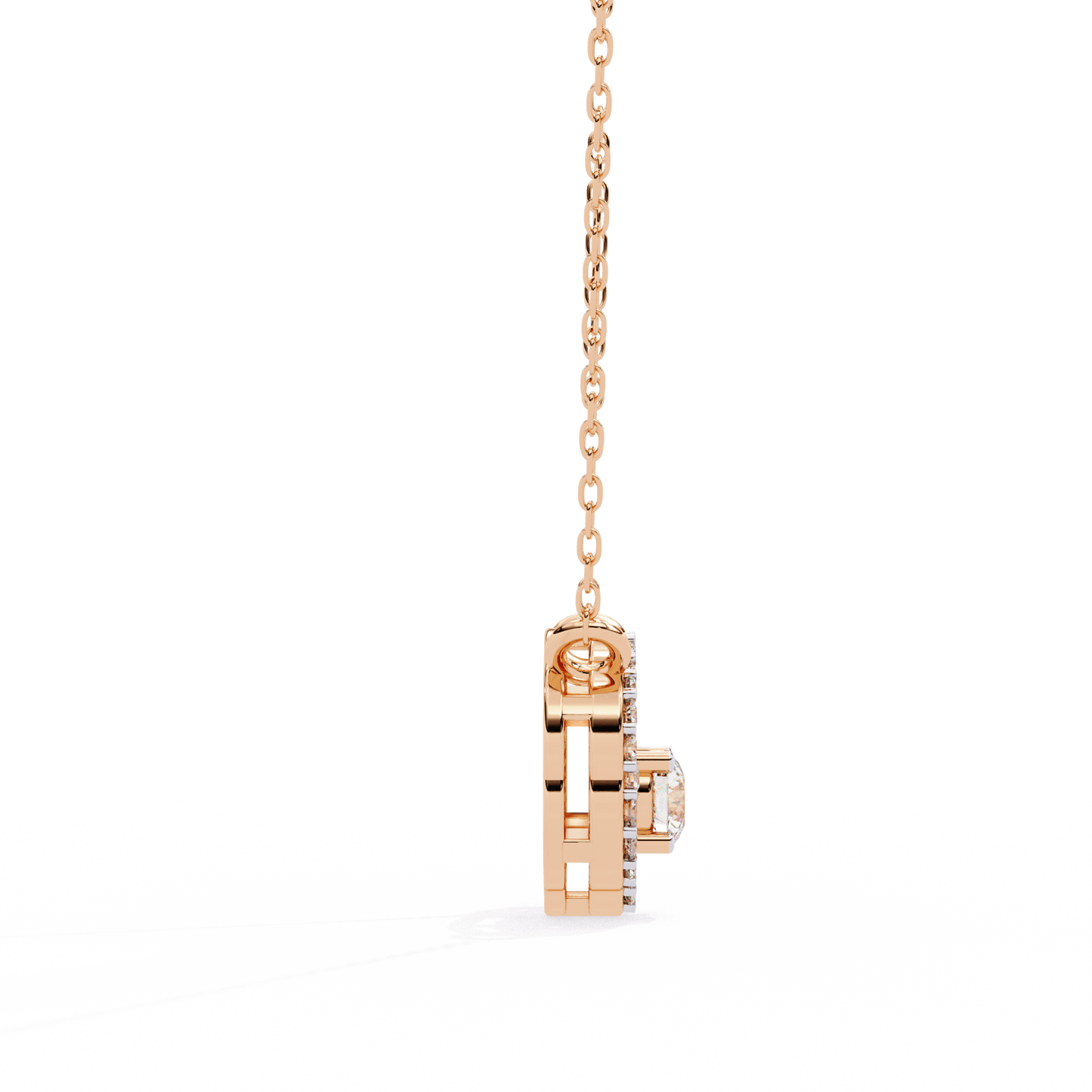 Marcia – Petal Halo Accent Diamond Pendant