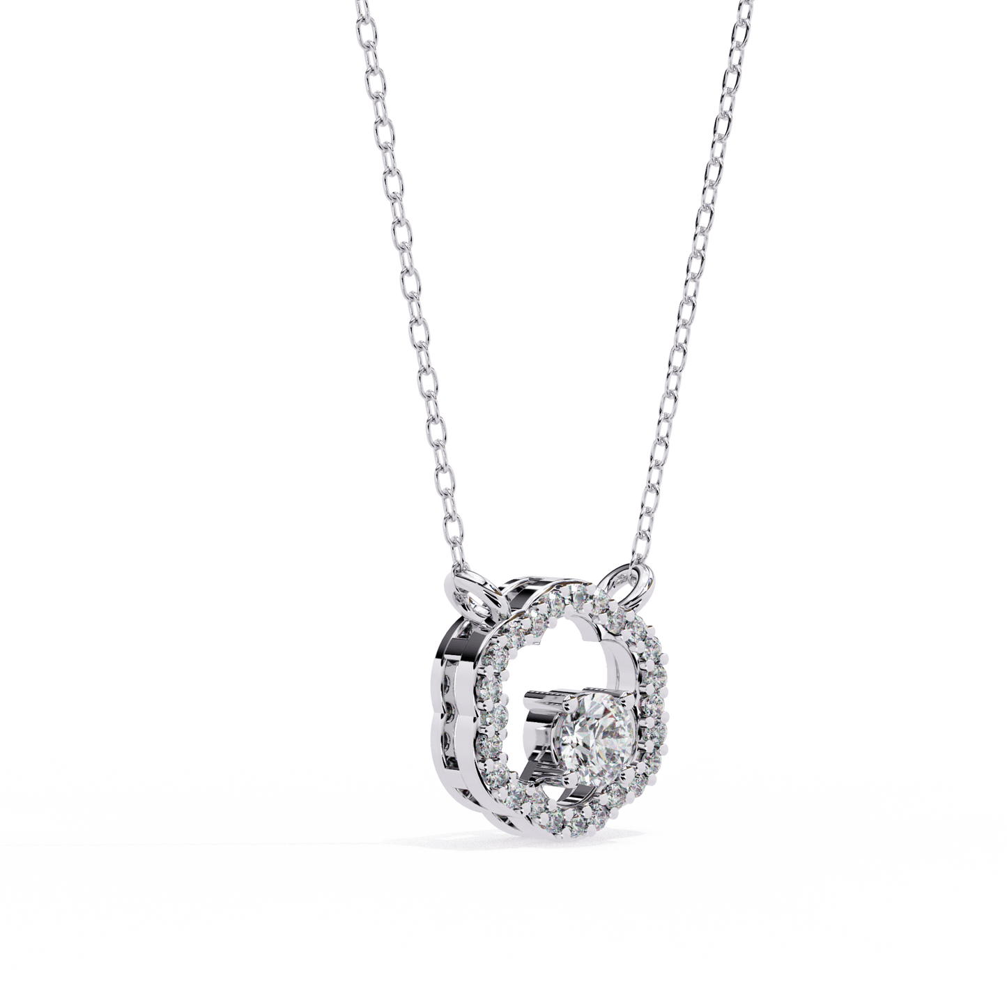 Marcia – Petal Halo Accent Diamond Pendant