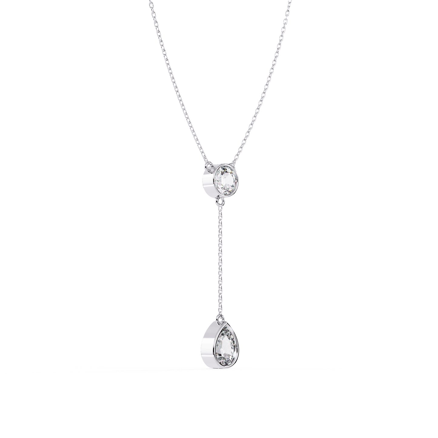 Amina – Dual Solitaire Drop Pendant