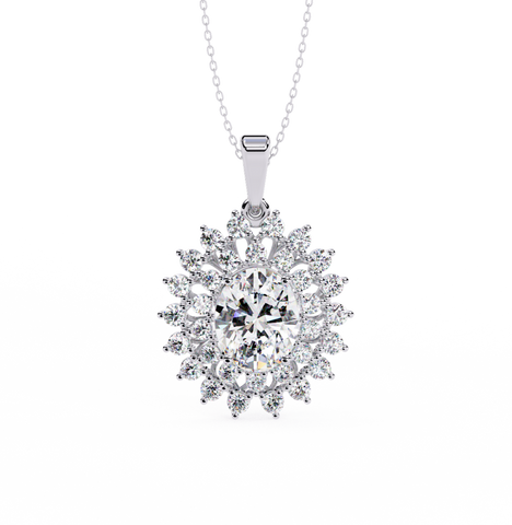 Halo Diamond Pendants & Necklaces