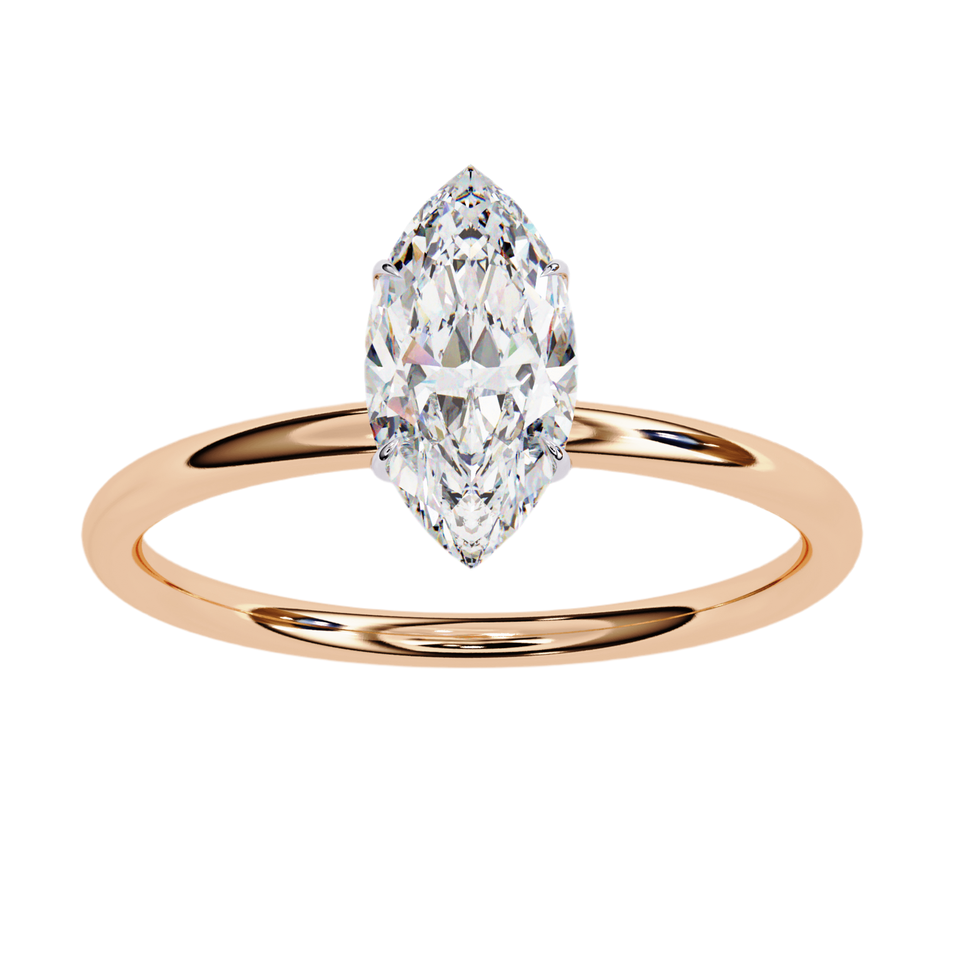 Hazel — Marquise cut lab grown and natural diamond engagement ring — solitaire — Carat House