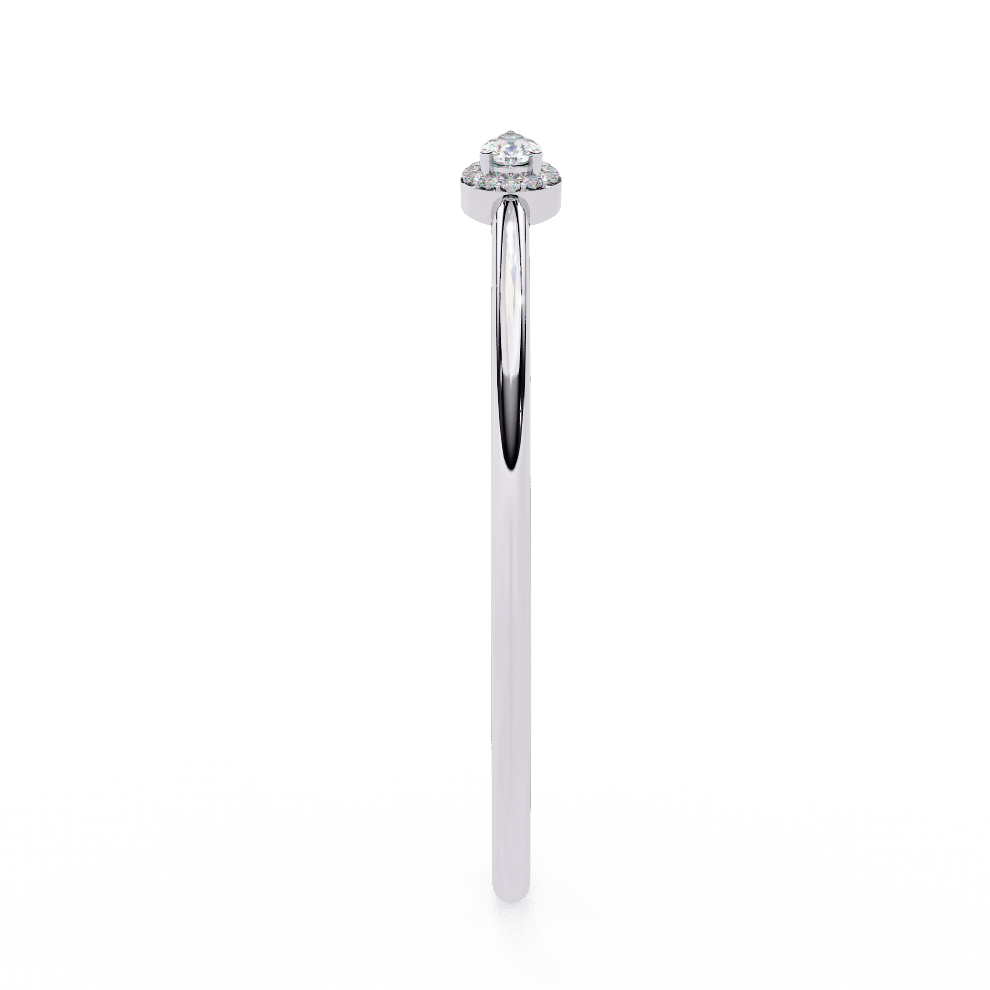 Pear-cut diamond halo bangle by Carat House Dubai featuring a sparkling diamond-encrusted design on a sleek gold band.