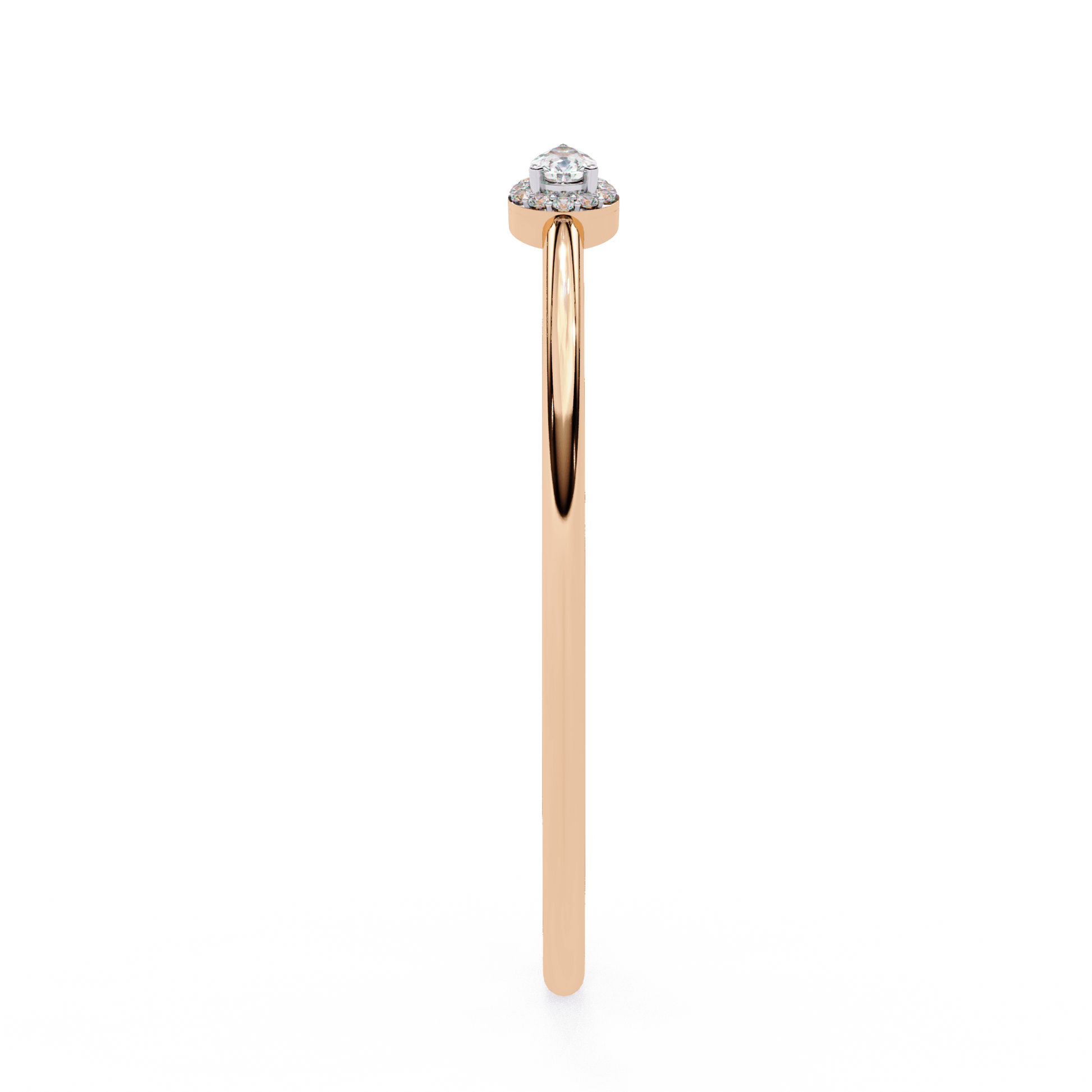 Pear-cut diamond halo bangle by Carat House Dubai featuring a sleek gold band and sparkling diamond accents.