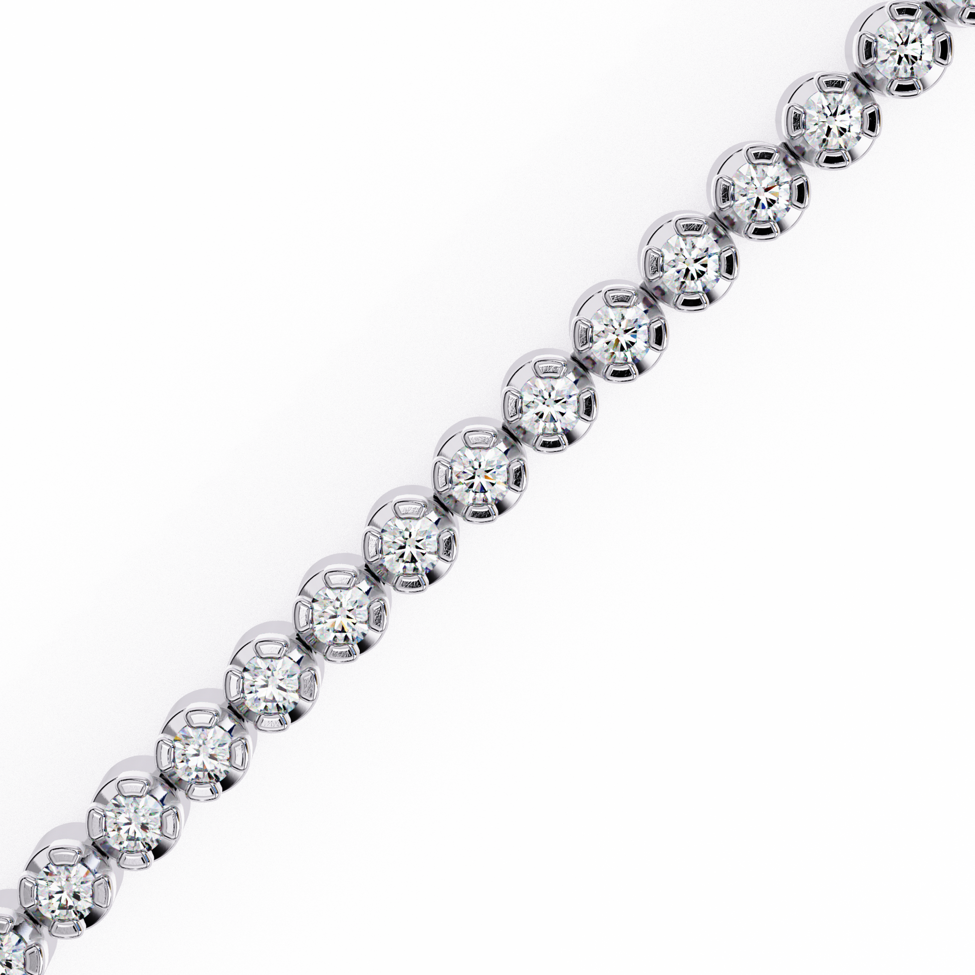 Close-up of Tricia Sculpted Claw Tennis Bracelet by Carat House Dubai, featuring elegant design with sparkling gemstones and sculpted claws.