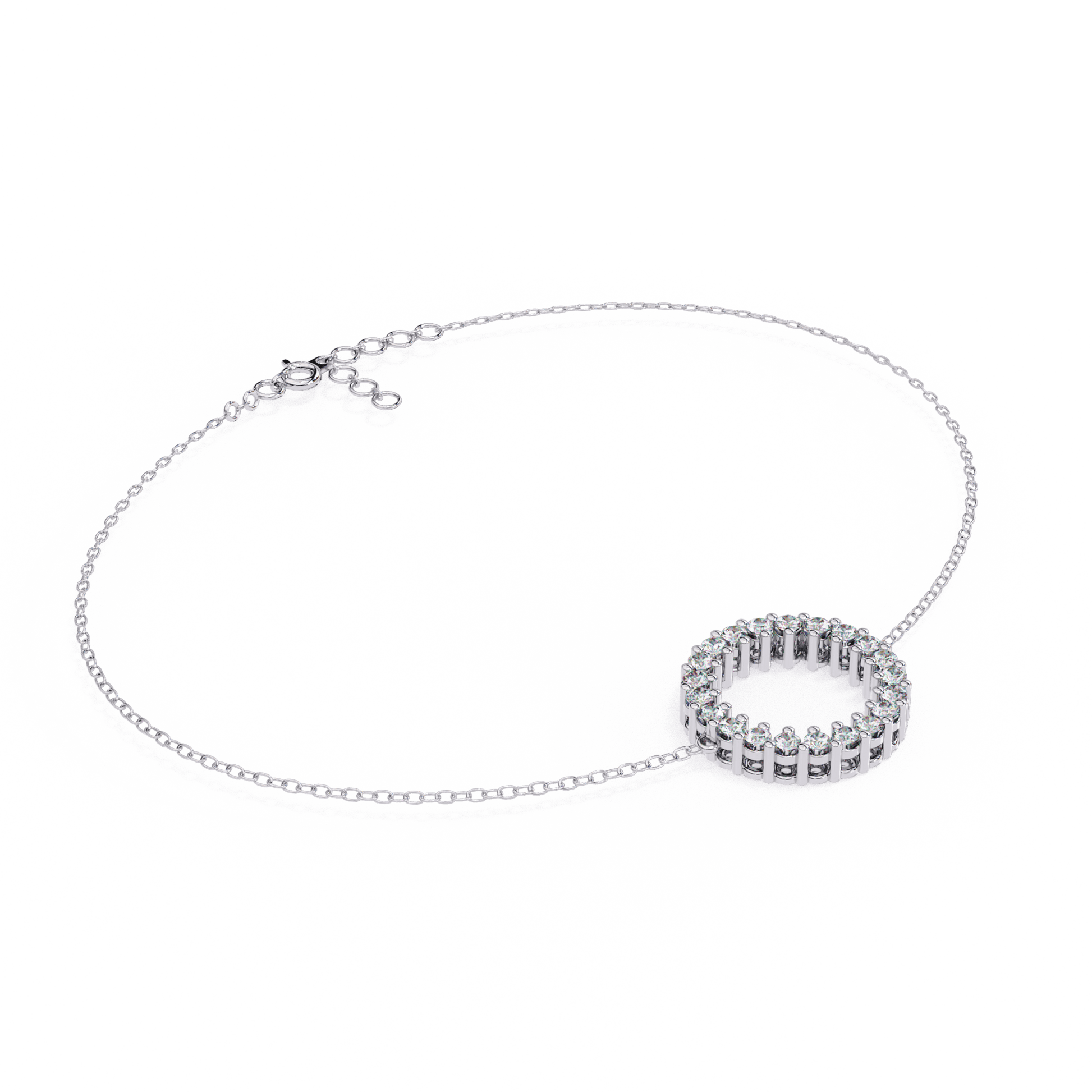 Avi - Round Diamond Motif Bracelet — diamond bracelet — lab grown diamond and natural diamond — 18k white gold — Carat House
