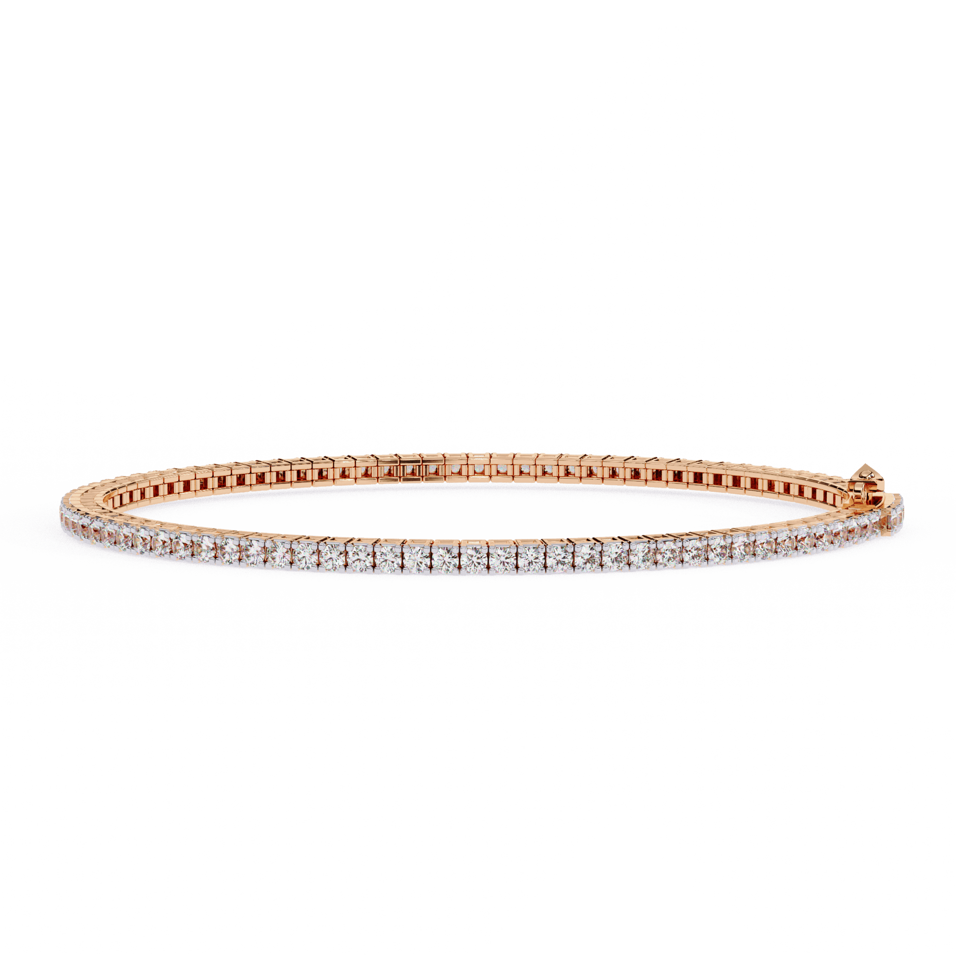 Hibana 1.8mm prong-set round diamond tennis bracelet by Carat House Dubai, showcasing sparkling diamonds on elegant jewelry chain.