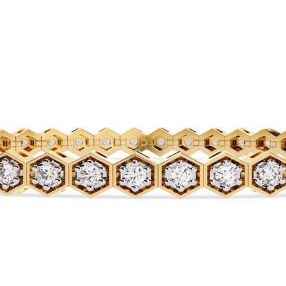 Endora - Hexagonal Frame- 1.8mm Round Diamond Tennis Bracelet