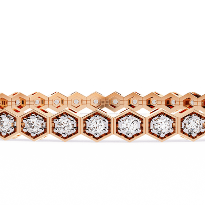 Endora - Hexagonal Frame- 1.8mm Round Diamond Tennis Bracelet