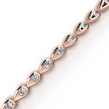 Dimah – Drop Motif- 2mm Round Diamond Tennis Bracelet