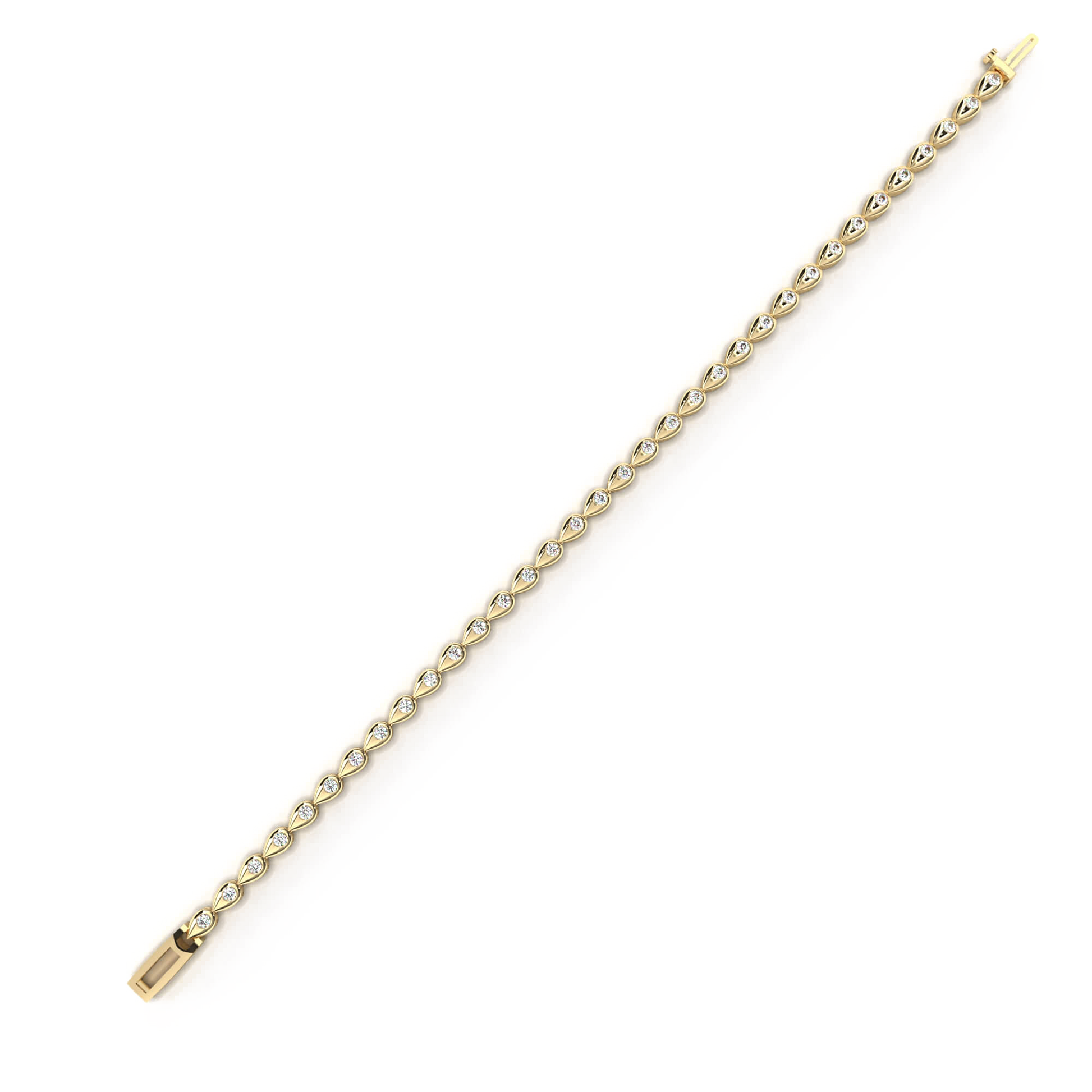 Dimah diamond tennis bracelet with drop motif featuring 2mm round diamonds, crafted by Carat House Dubai.
