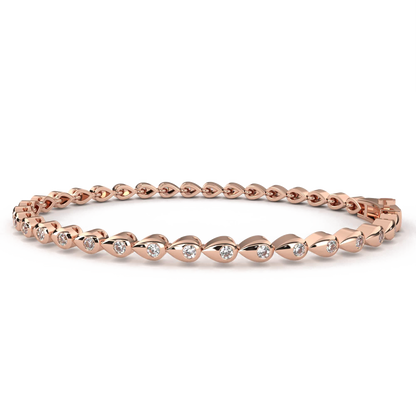 Dimah – Drop Motif- 2mm Round Diamond Tennis Bracelet