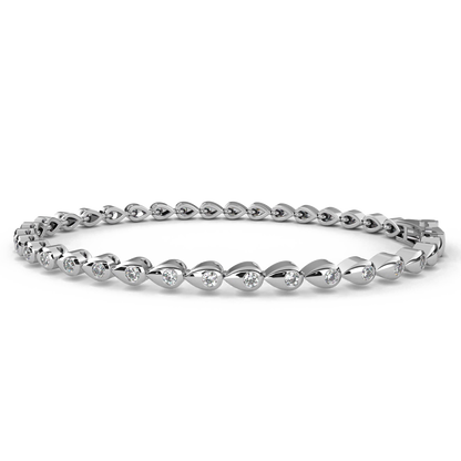 Dimah – Drop Motif- 2mm Round Diamond Tennis Bracelet