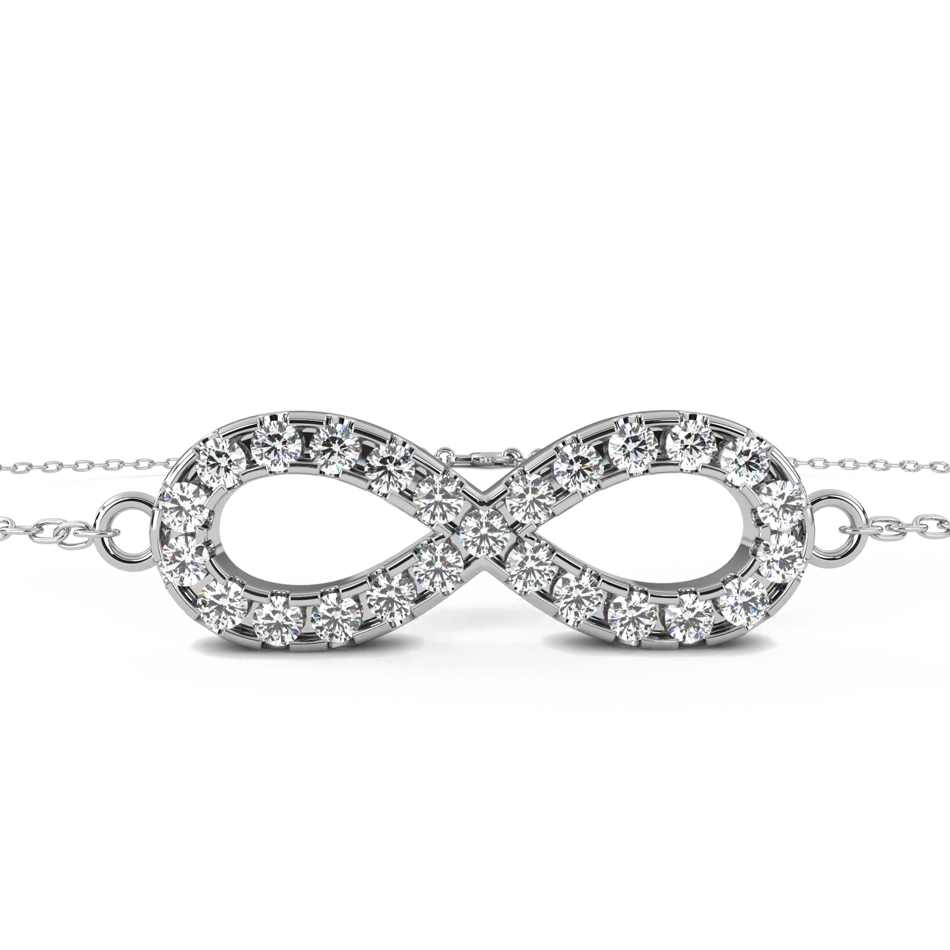 Carat House Dubai Selene diamond eternity pendant bracelet with sparkling round diamonds on a delicate chain.
