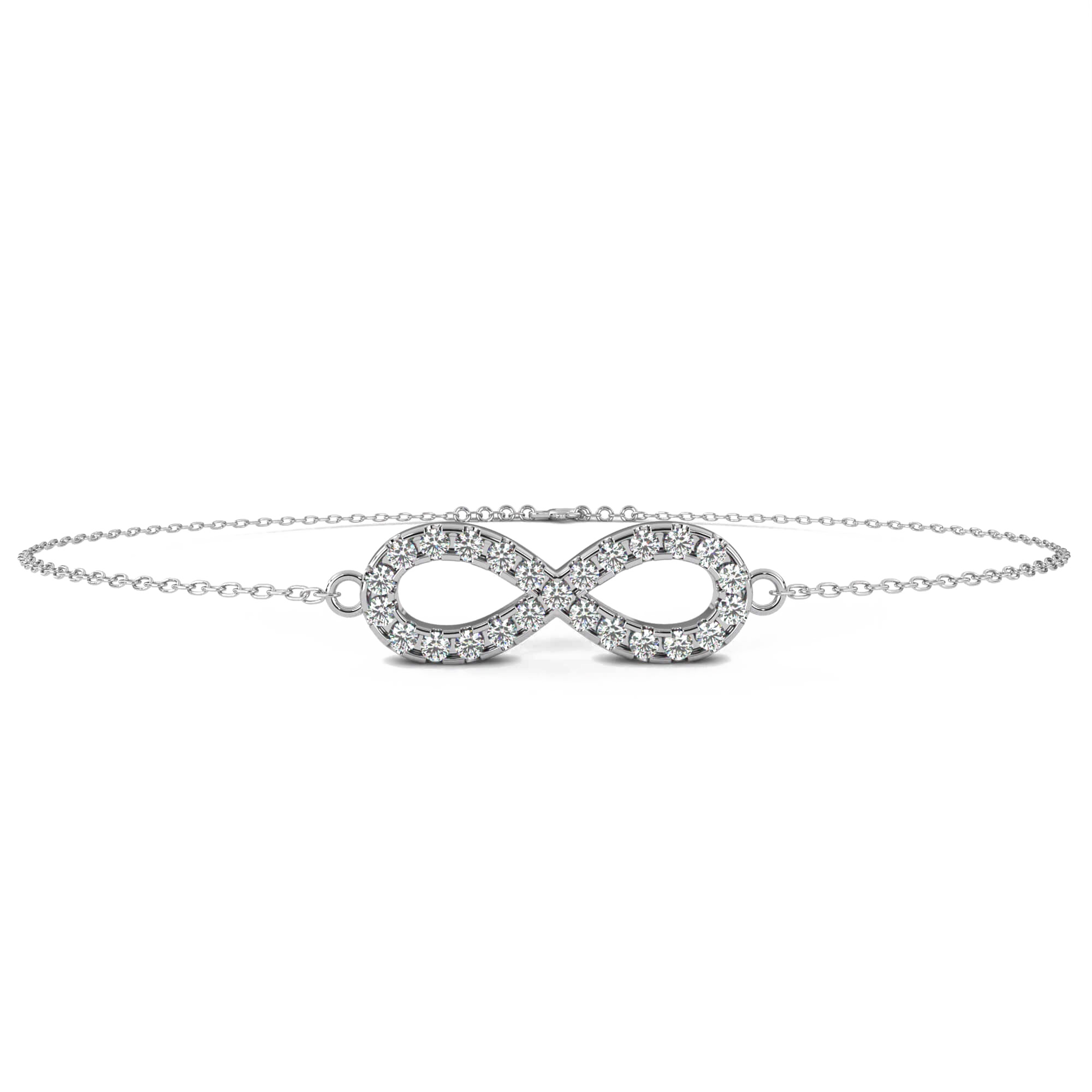 Diamond eternity pendant bracelet from Carat House Dubai featuring a sleek design with sparkling diamonds on a silver chain.