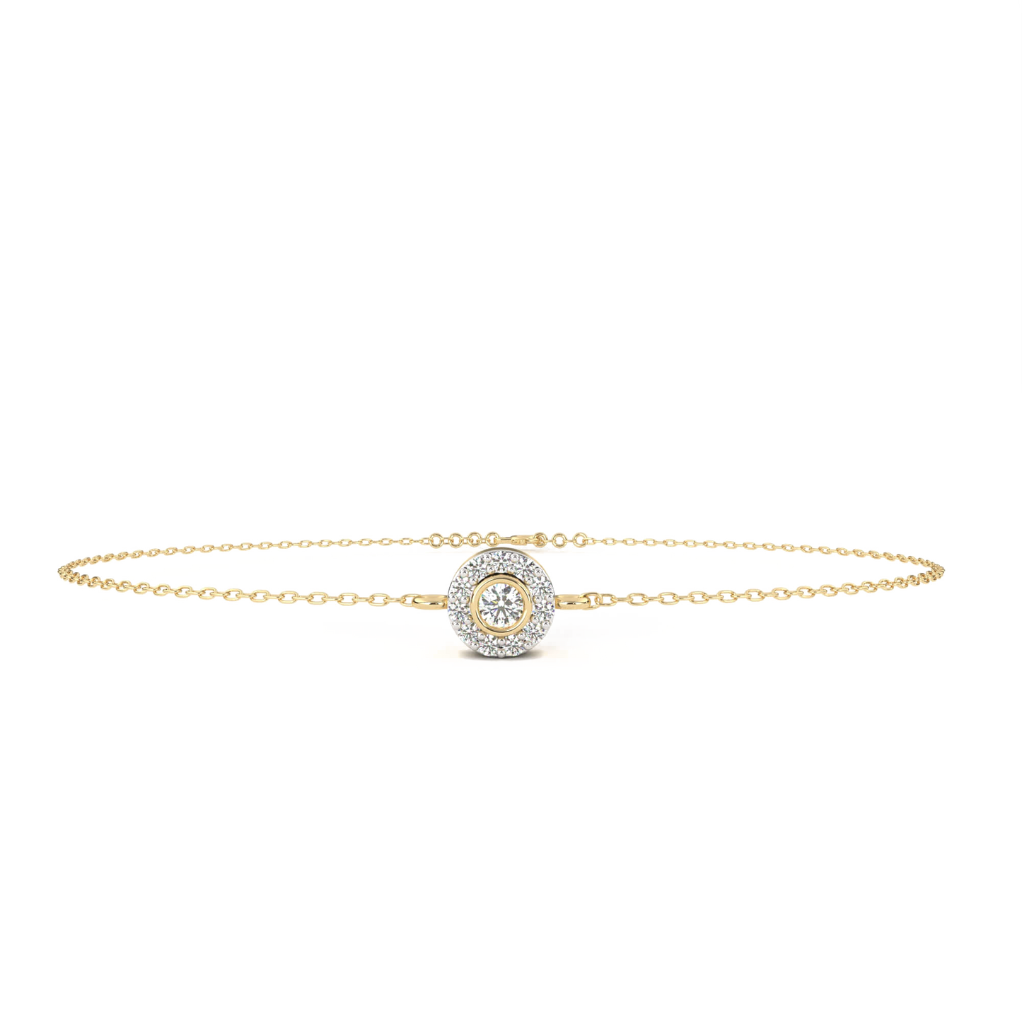 Teresa - Bezel-Set Halo Diamond Bracelet
