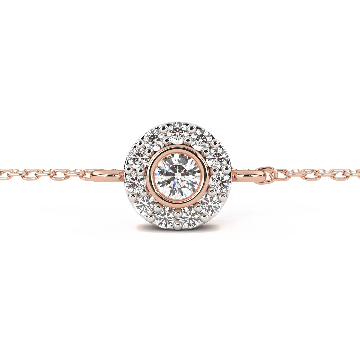 Teresa - Bezel-Set Halo Diamond Bracelet