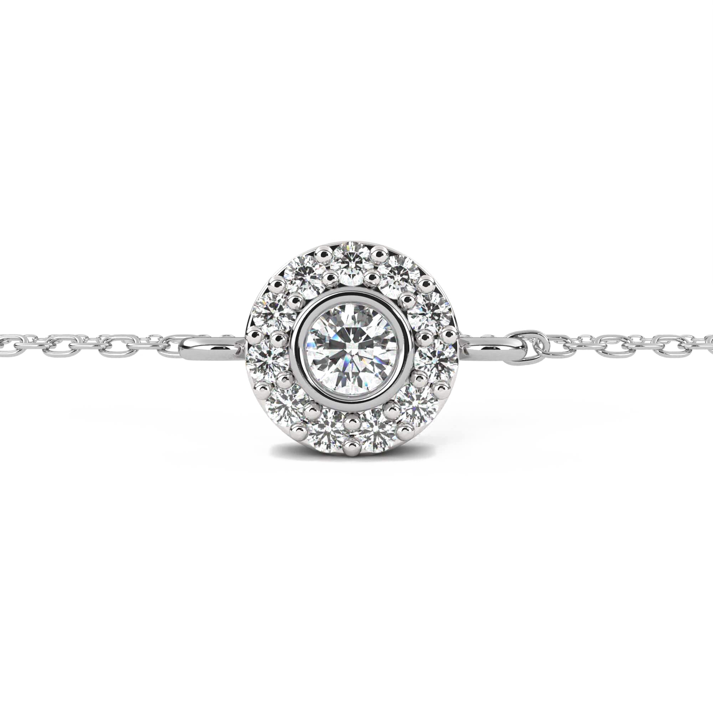 Teresa - Bezel-Set Halo Diamond Bracelet