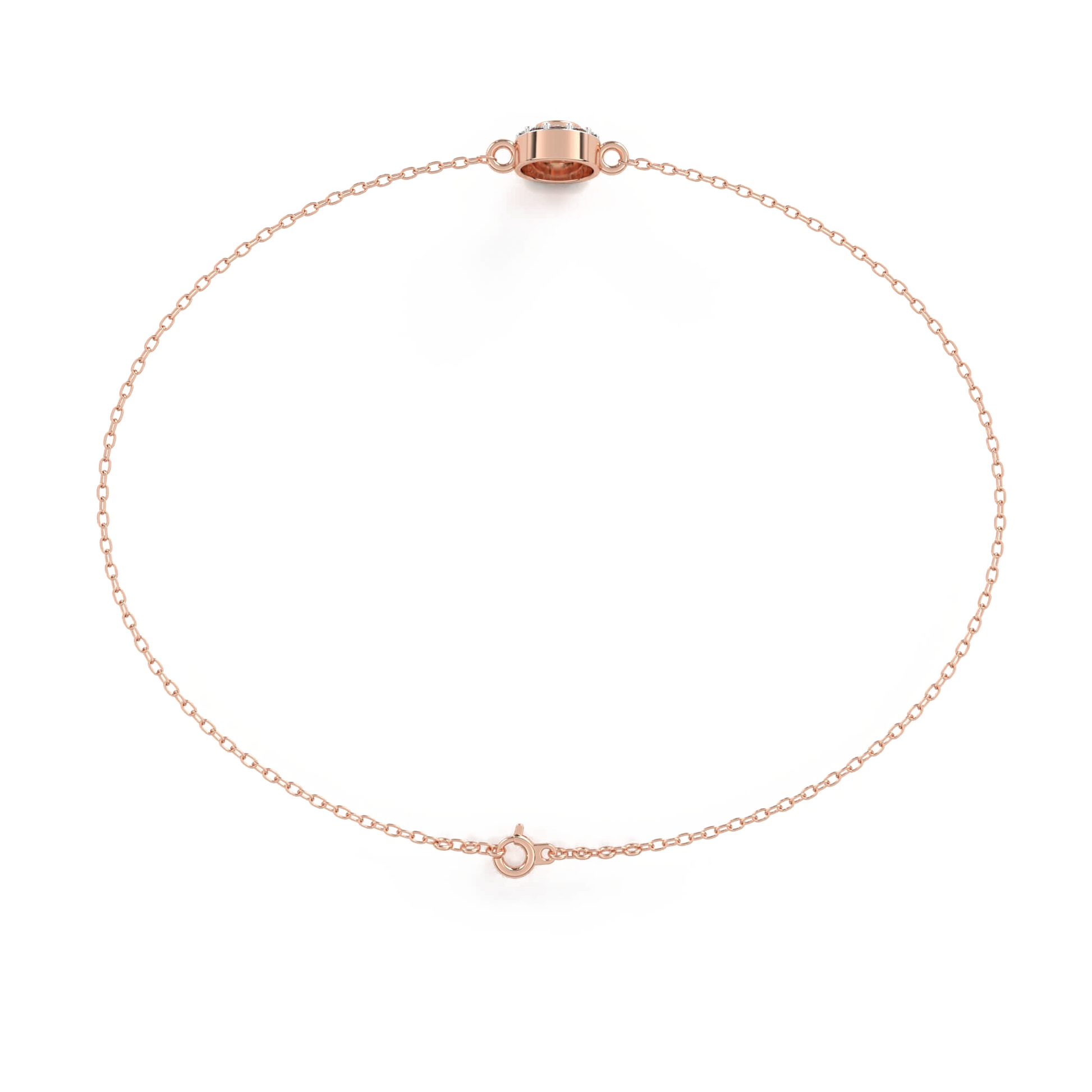 Carat House Dubai Teresa Bezel-Set Halo Diamond Bracelet with sparkling diamonds and elegant design on a white background.