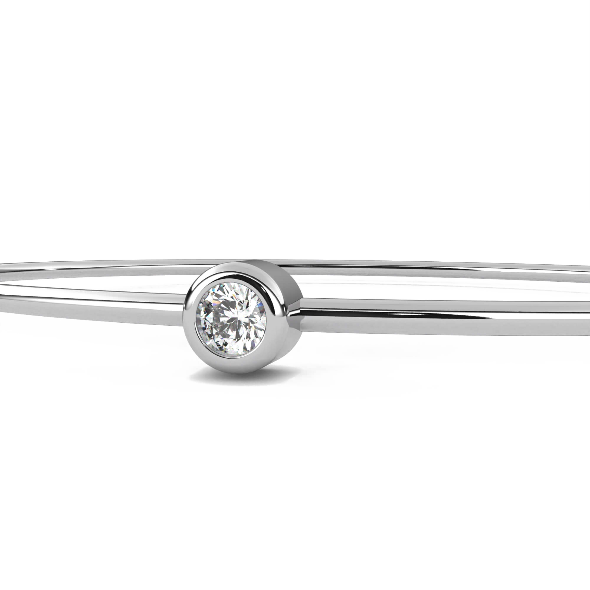 Roxana – Bezel Set Diamond Bangle — diamond bangle — lab grown diamond and natural diamond — 18k white gold — Carat House