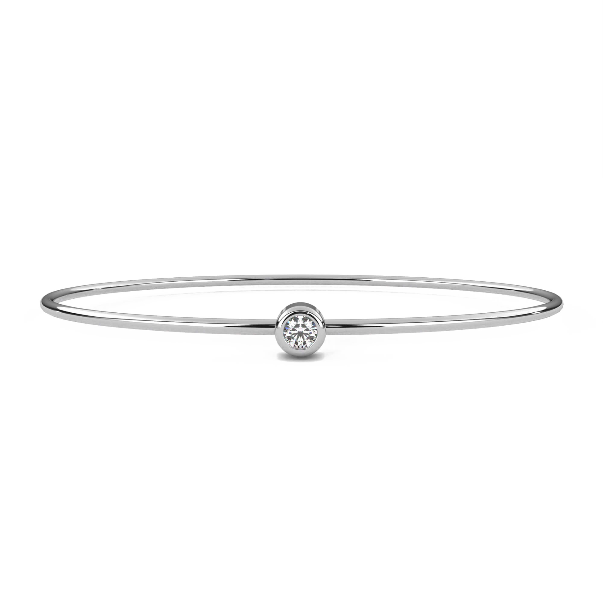 Roxana bezel set diamond bangle by Carat House Dubai featuring a sleek gold design with sparkling diamonds.