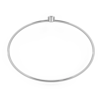 Roxana – Oval Gold Bangle with Bezel-Set Round Diamond