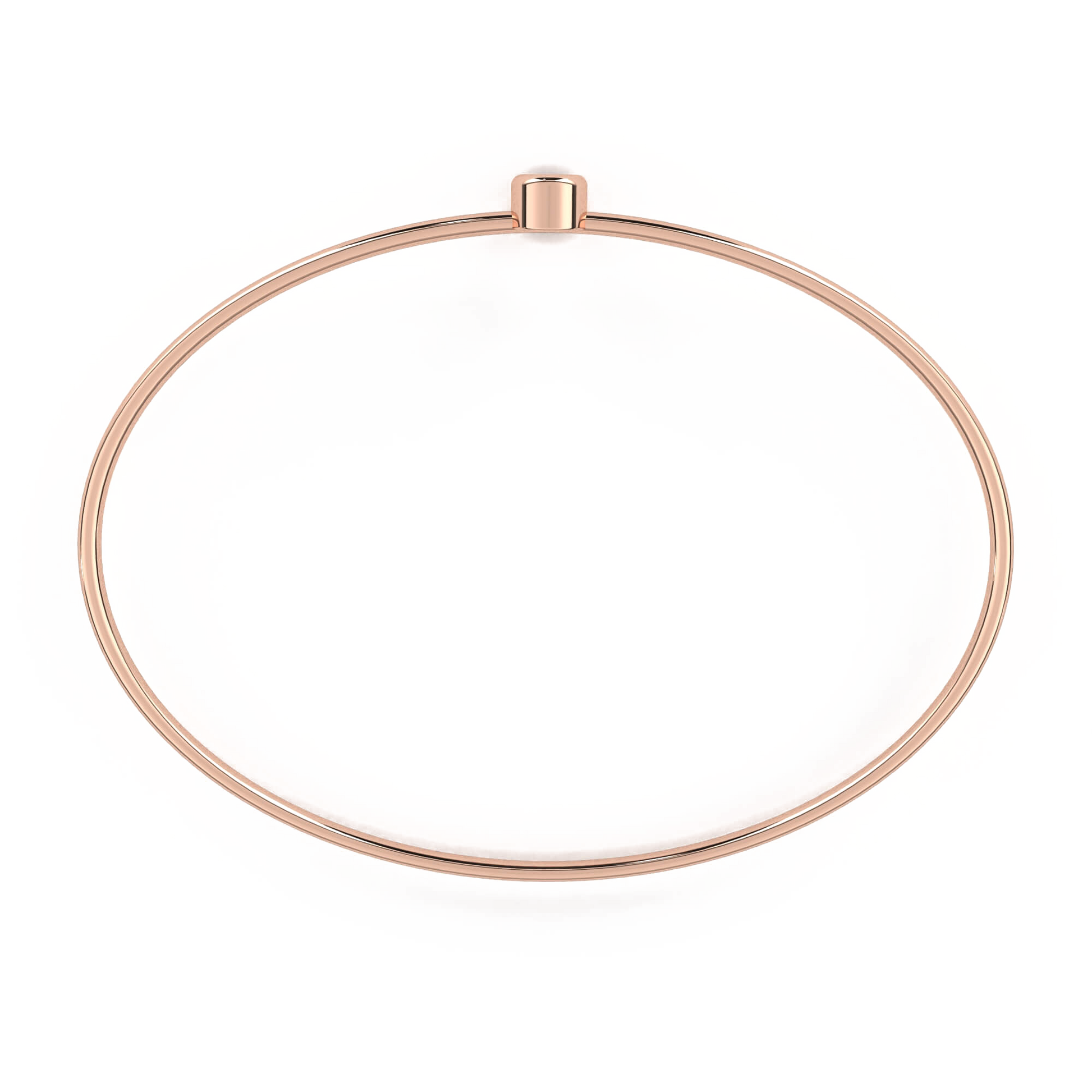 Roxana bezel set diamond bangle by Carat House Dubai, showcasing a sleek gold band with sparkling diamonds in a bezel setting.