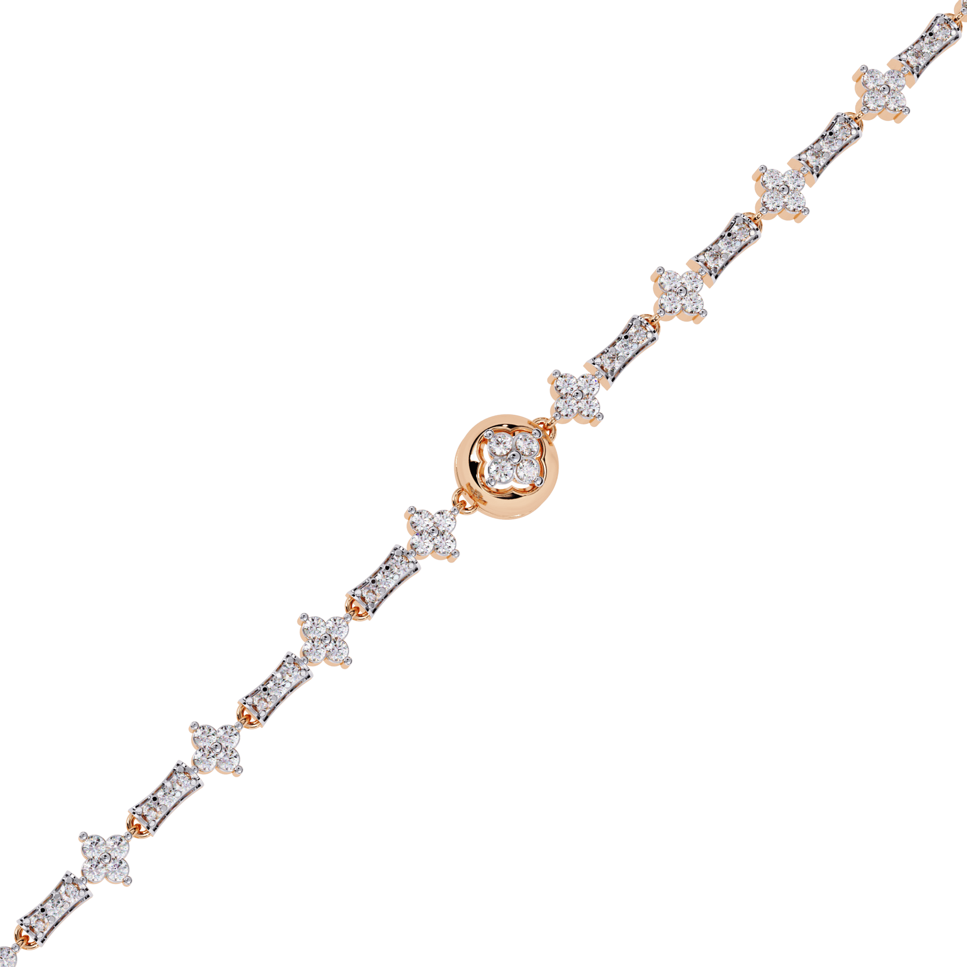 Vasiliki round diamond motif bracelet by Carat House Dubai featuring sparkling diamond accents and intricate design.
