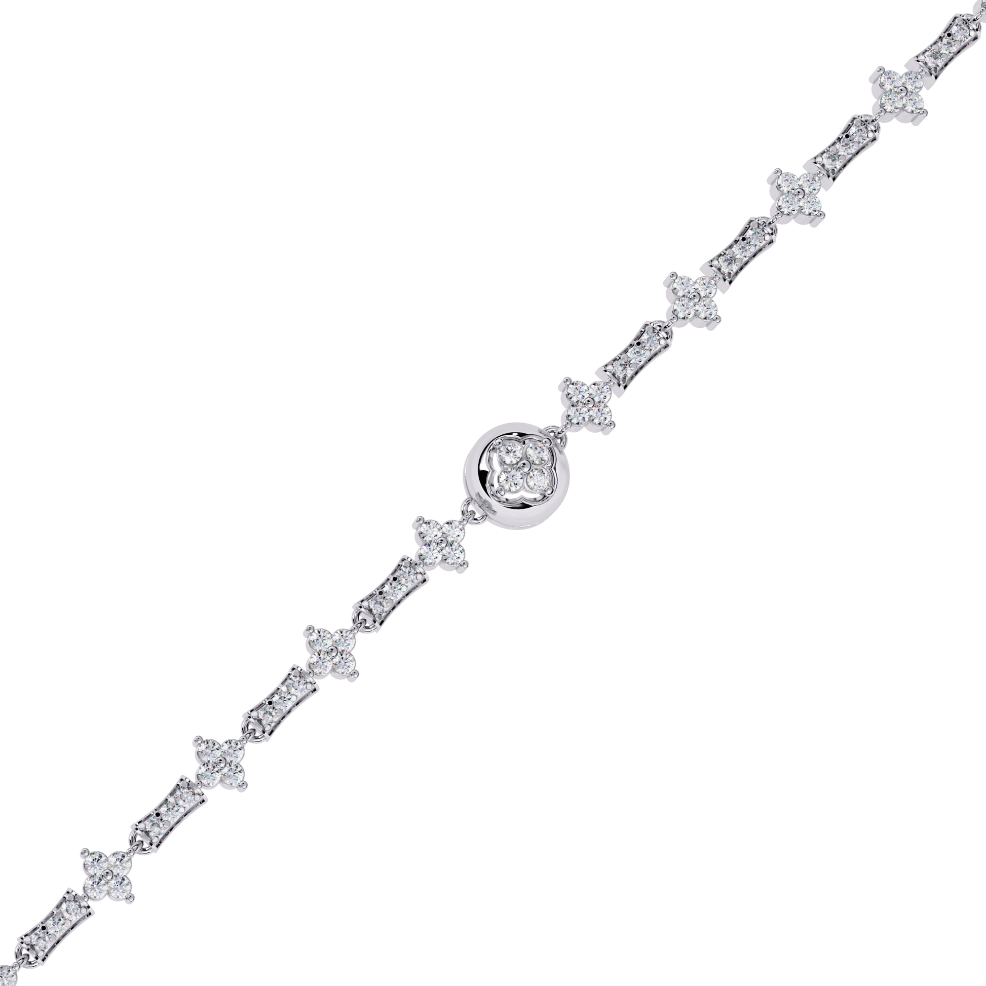 Vasiliki round diamond motif bracelet by Carat House Dubai featuring sparkling diamond accents and elegant design.