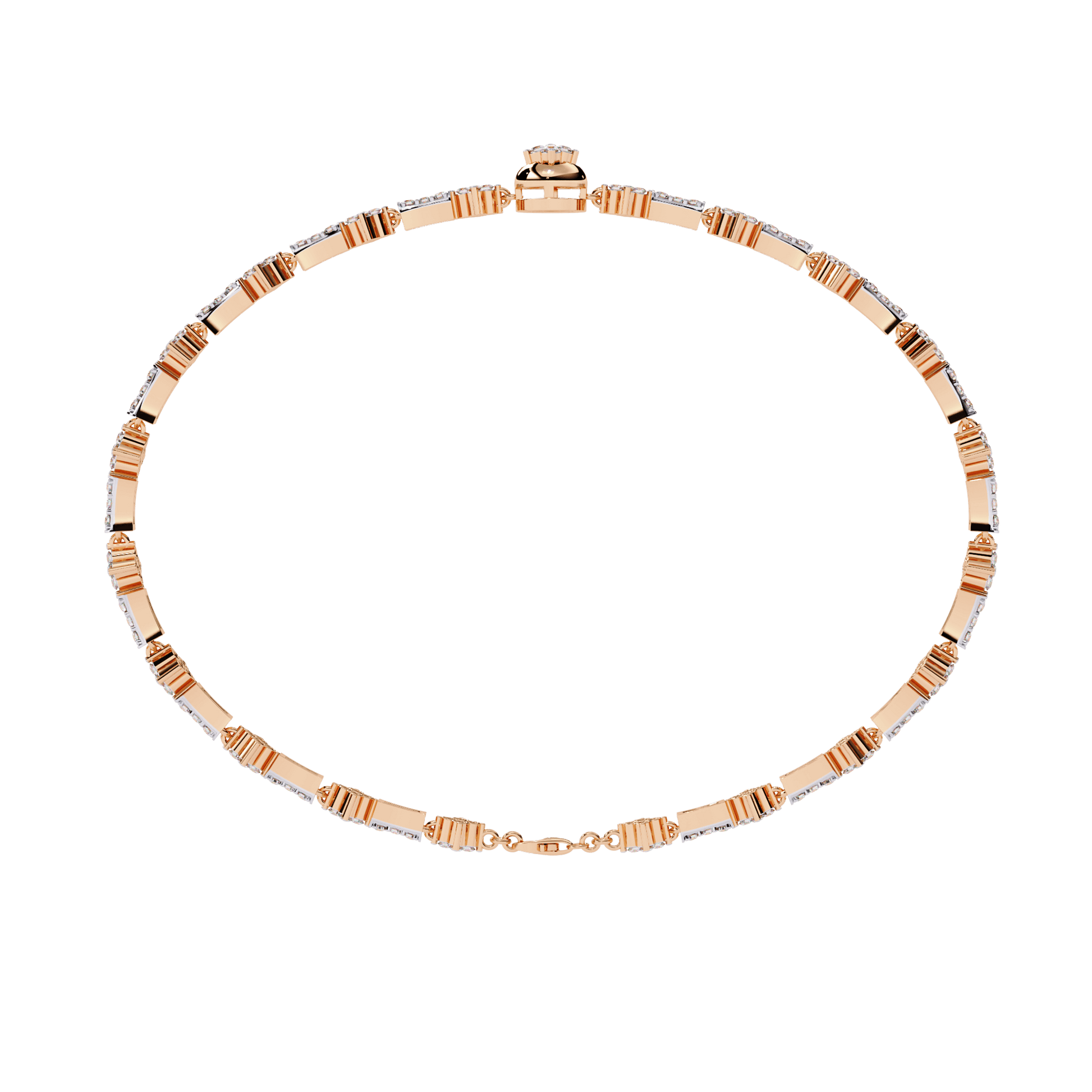 Vasiliki round diamond motif bracelet by Carat House Dubai featuring intricate design with sparkling diamonds and silver-toned metal.