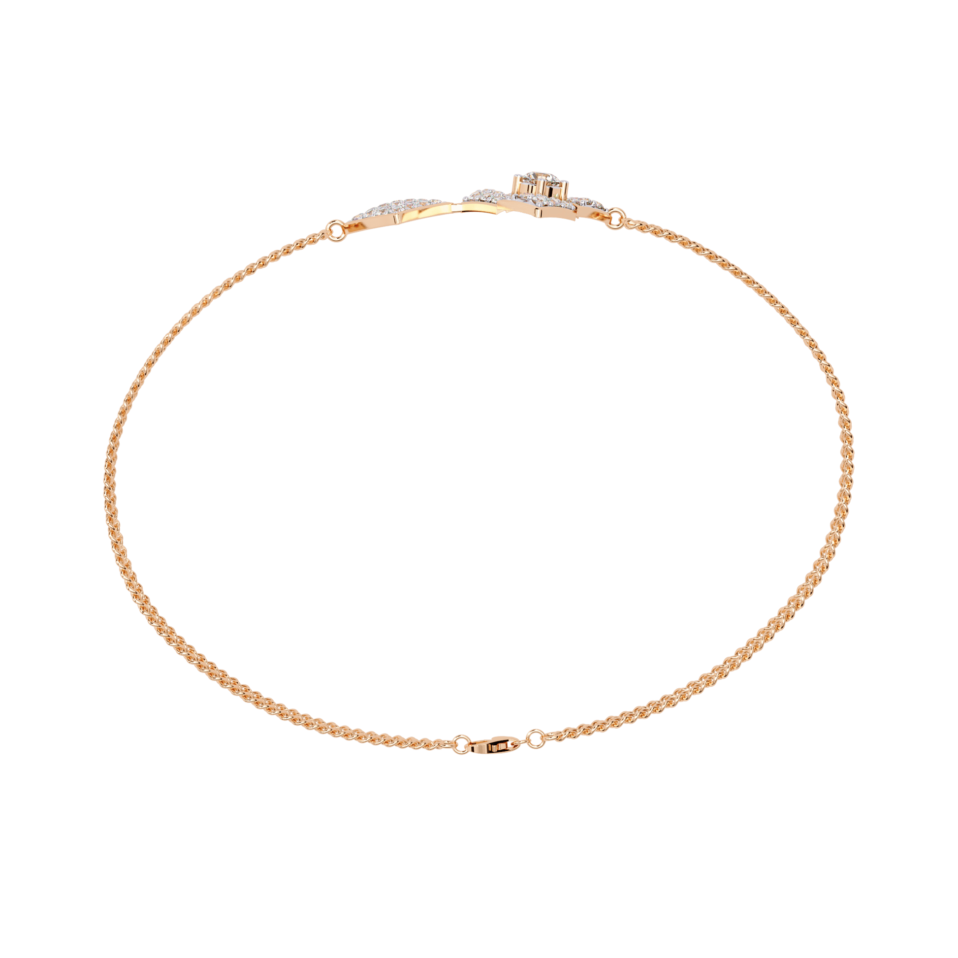 Terri dual motif pavé chain bracelet by Carat House Dubai featuring sparkling pavé details and a stylish chain design.