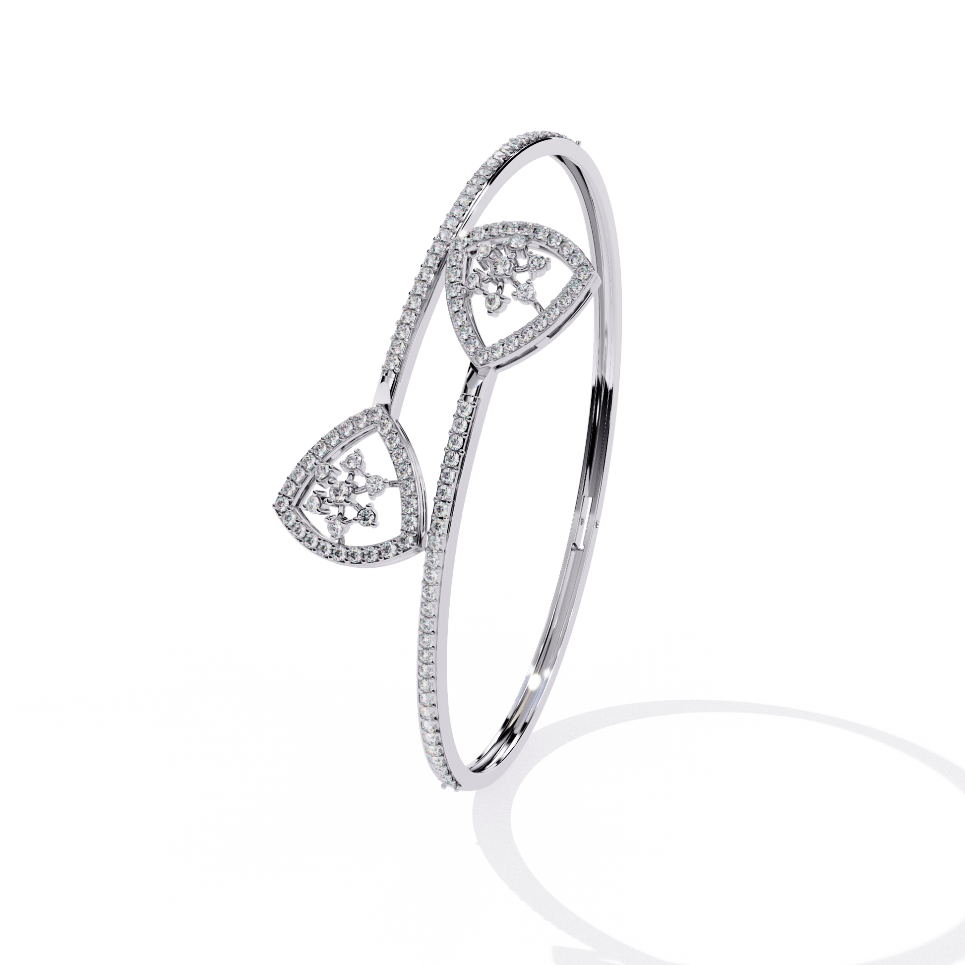 Sonya Pavé Cluster Open Bangle by Carat House Dubai featuring sparkling gemstone accents and a sleek open cuff design.