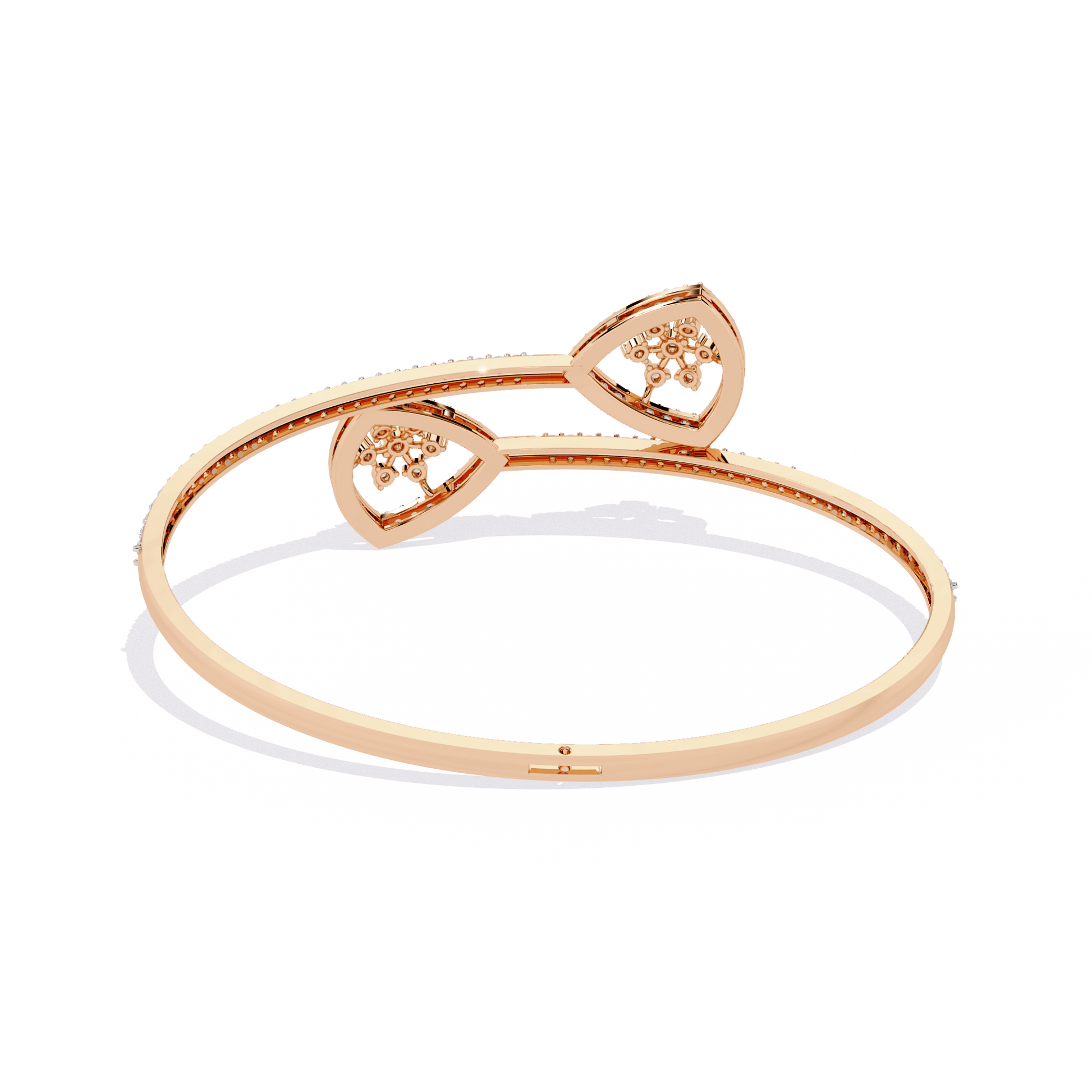 Sonya Pavé Cluster Open Bangle by Carat House Dubai featuring sparkling pavé stones and a sleek gold finish.
