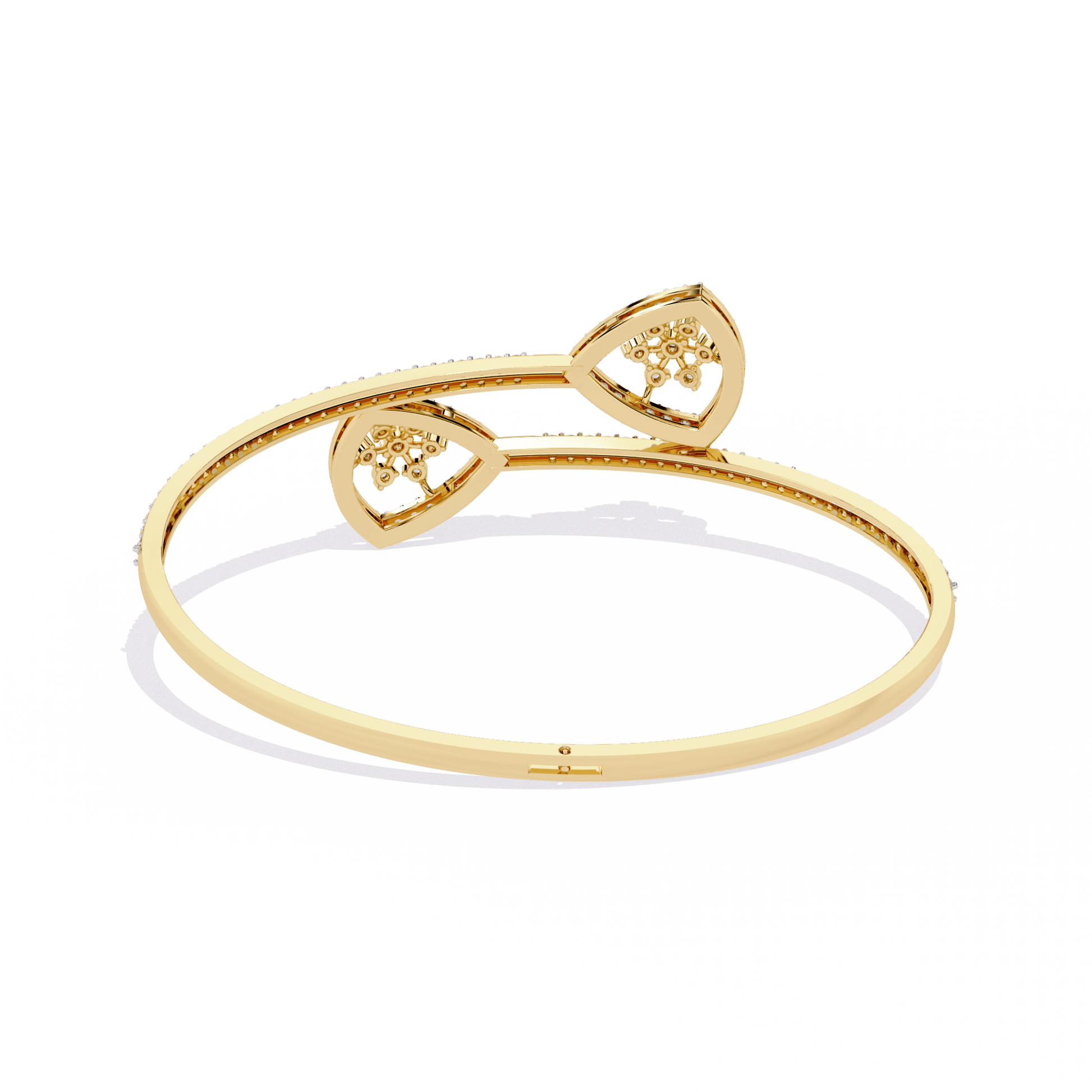Sonya pavé cluster open bangle by Carat House Dubai featuring sparkling gemstones and a sleek, modern design.