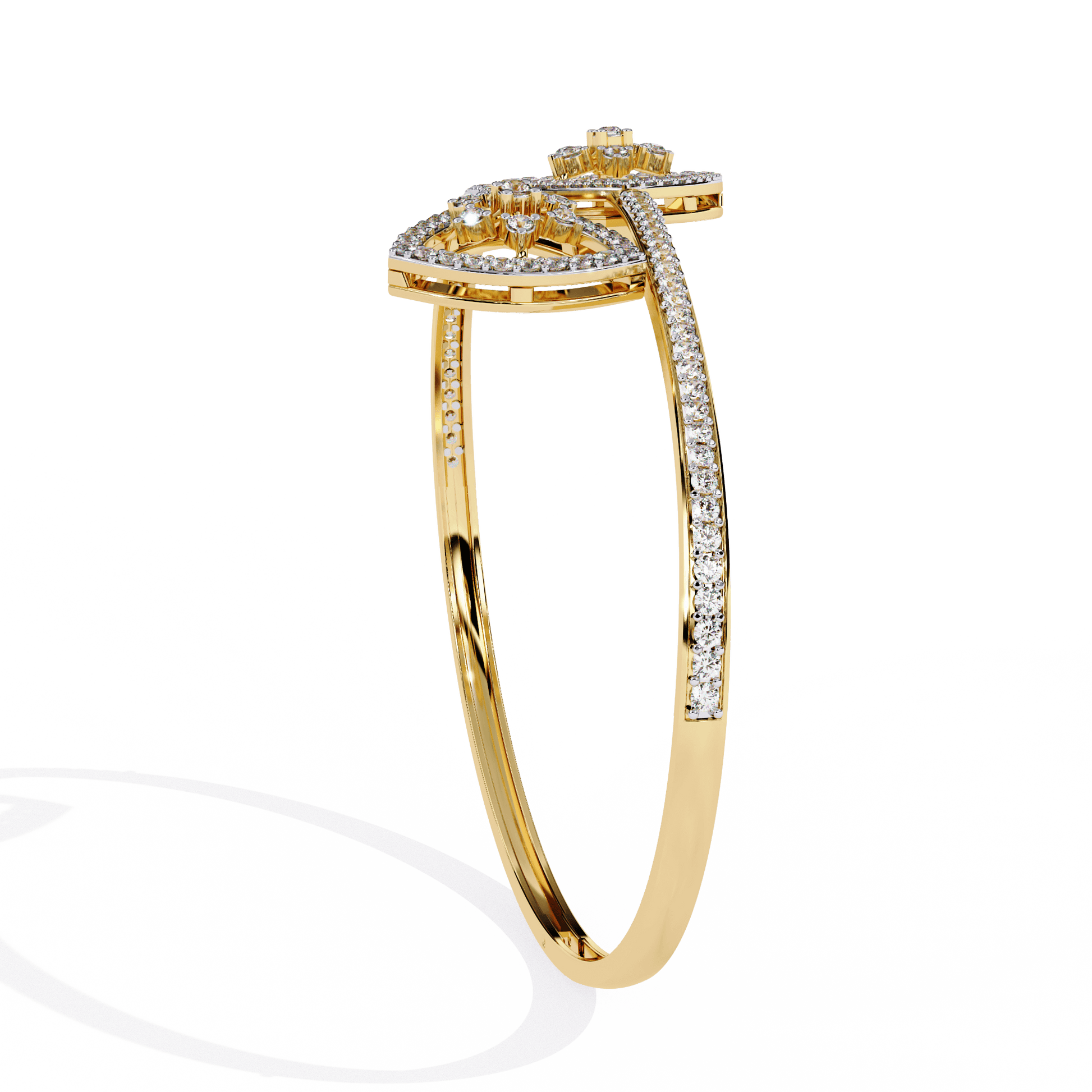 Sonya Pavé Cluster Open Bangle by Carat House Dubai, silver-tone jewelry with sparkling pavé gemstone accents.