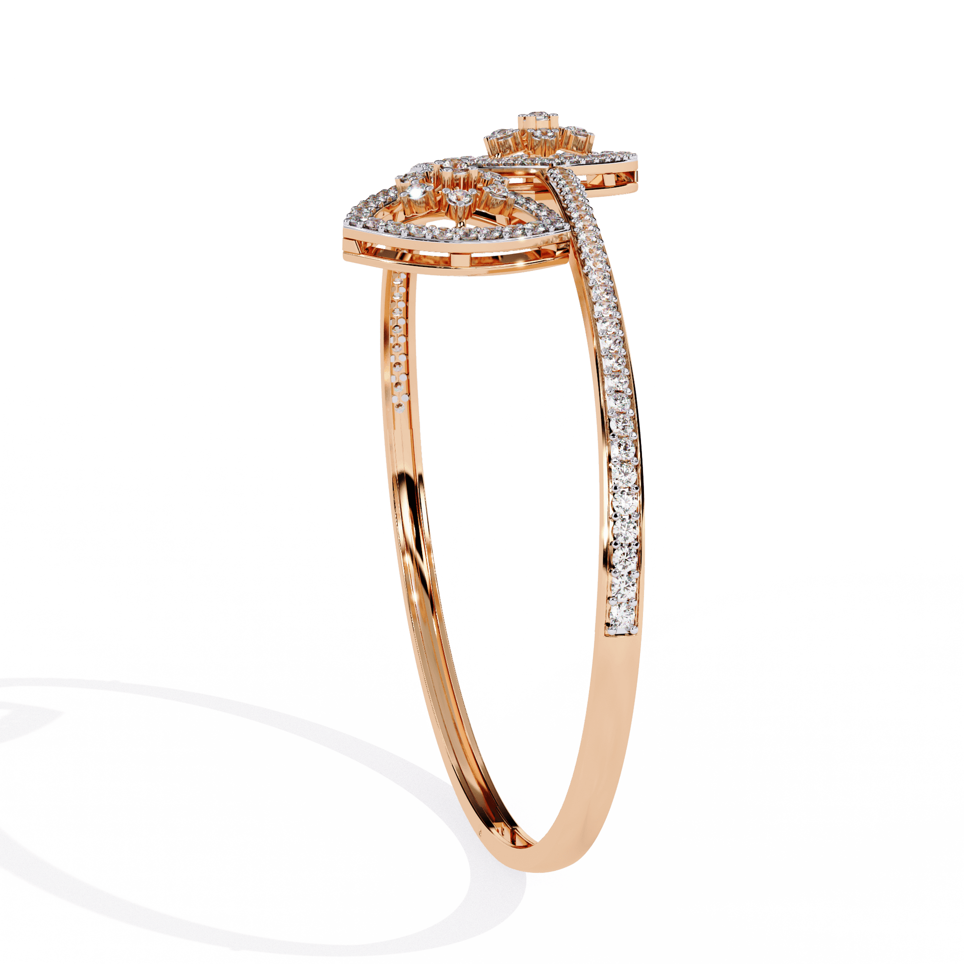Sonya Pavé Cluster Open Bangle by Carat House Dubai featuring sparkling gemstone accents and a sleek, modern design.