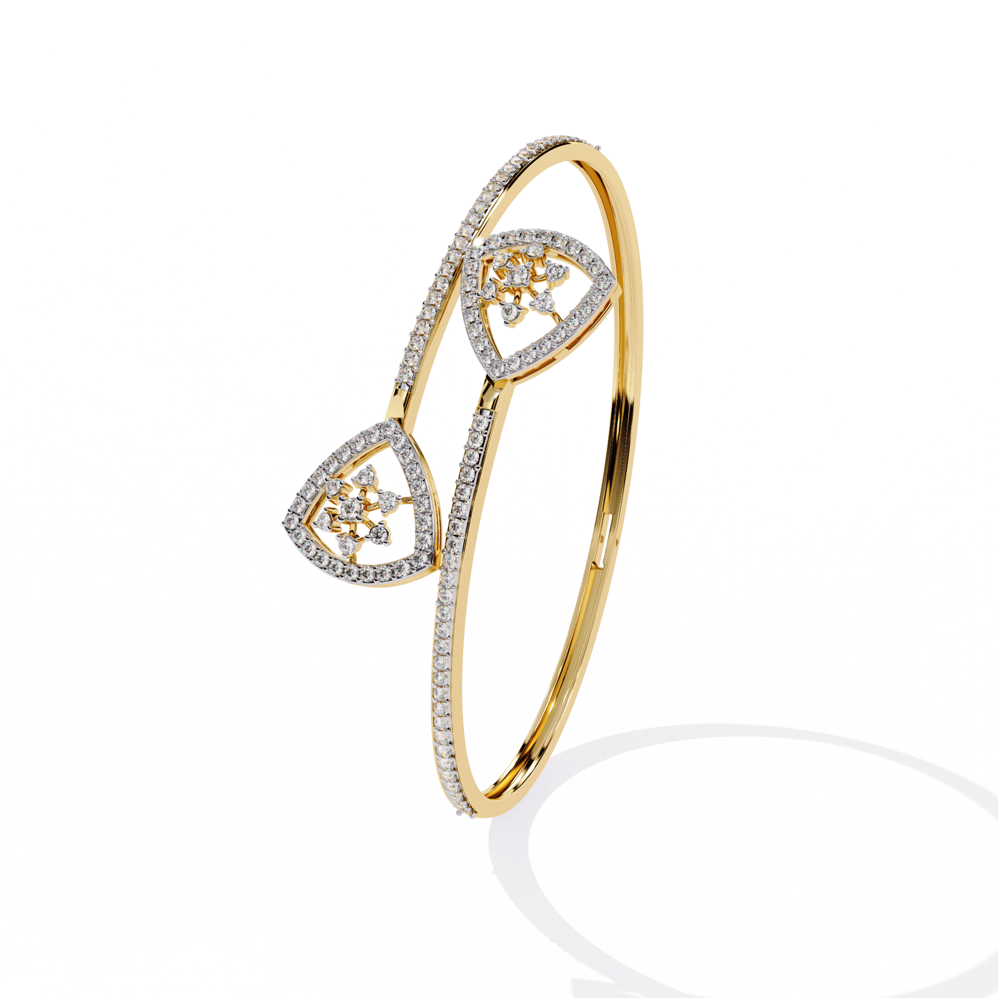 Sonya Pavé Cluster Open Bangle by Carat House Dubai featuring sparkling gemstones and a stylish open cuff design.