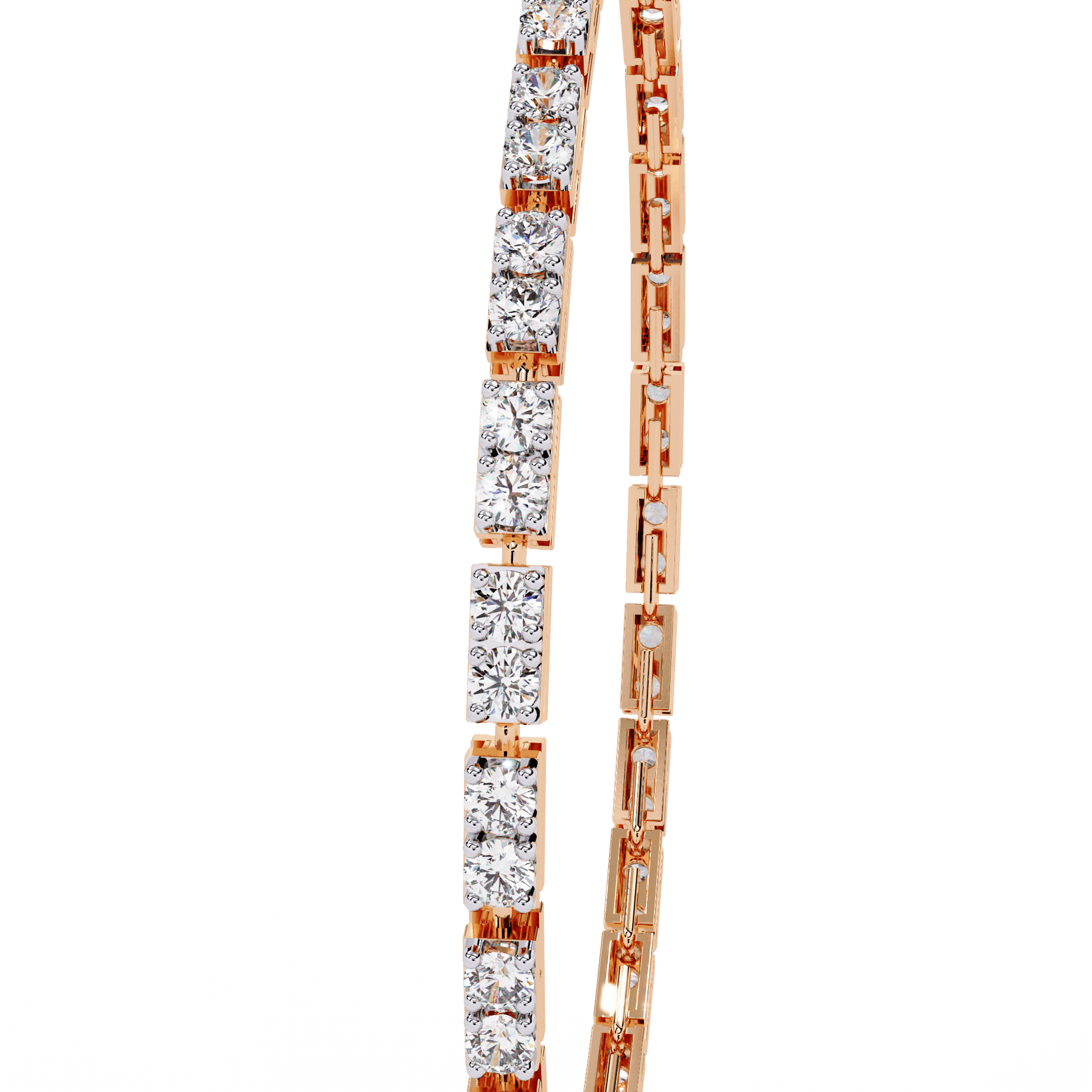 Samira 2.1mm dual round diamond tennis bracelet by Carat House Dubai featuring sparkling diamond accents on a sleek silver band.