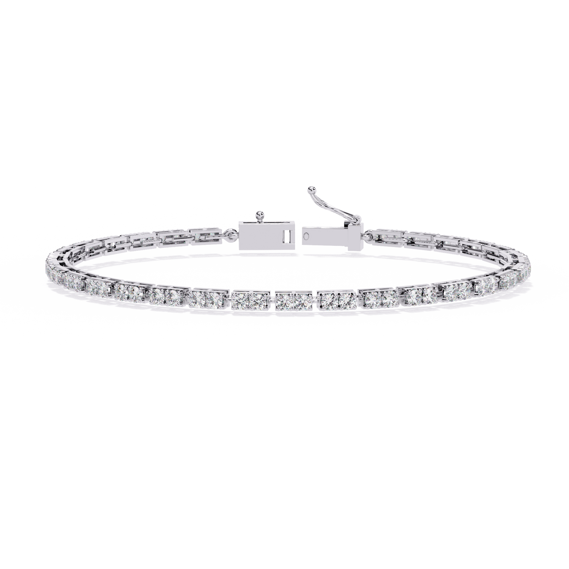 Samira – 2.1mm Dual Round Diamond Tennis Bracelet — diamond tennis bracelet — lab grown diamond and natural diamond — 18k white gold — Carat House
