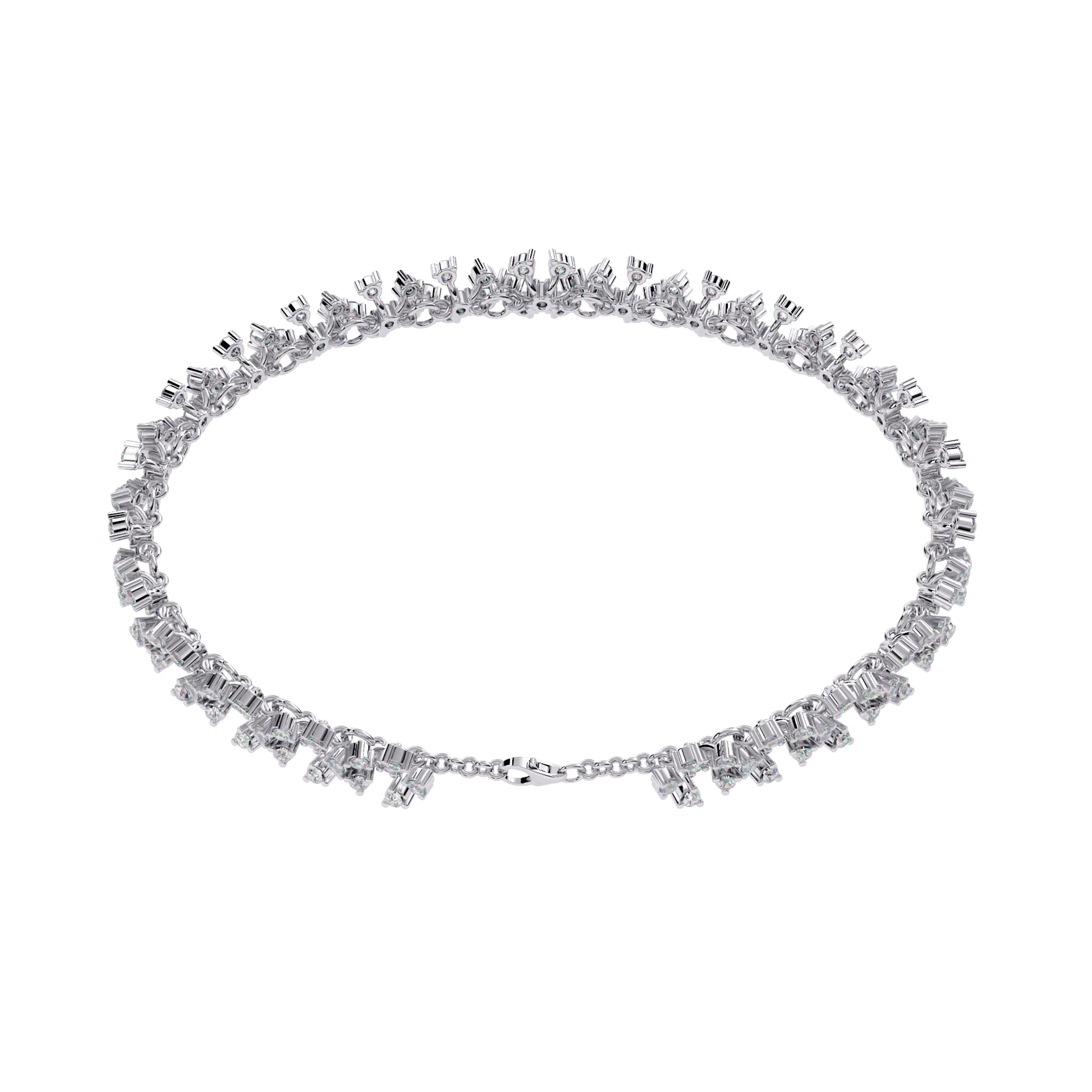 Serena floral motif diamond bracelet by Carat House Dubai featuring intricate floral design and sparkling diamonds.