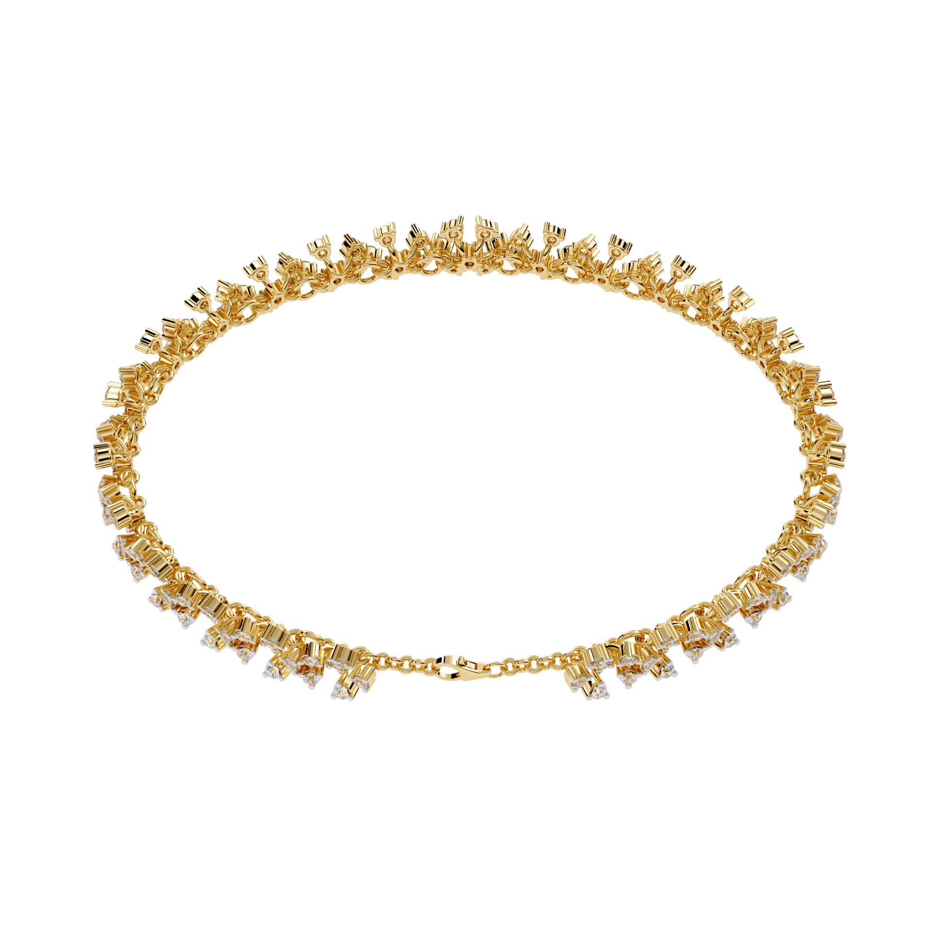 Serena floral motif diamond bracelet by Carat House Dubai featuring intricate floral design and sparkling diamonds.