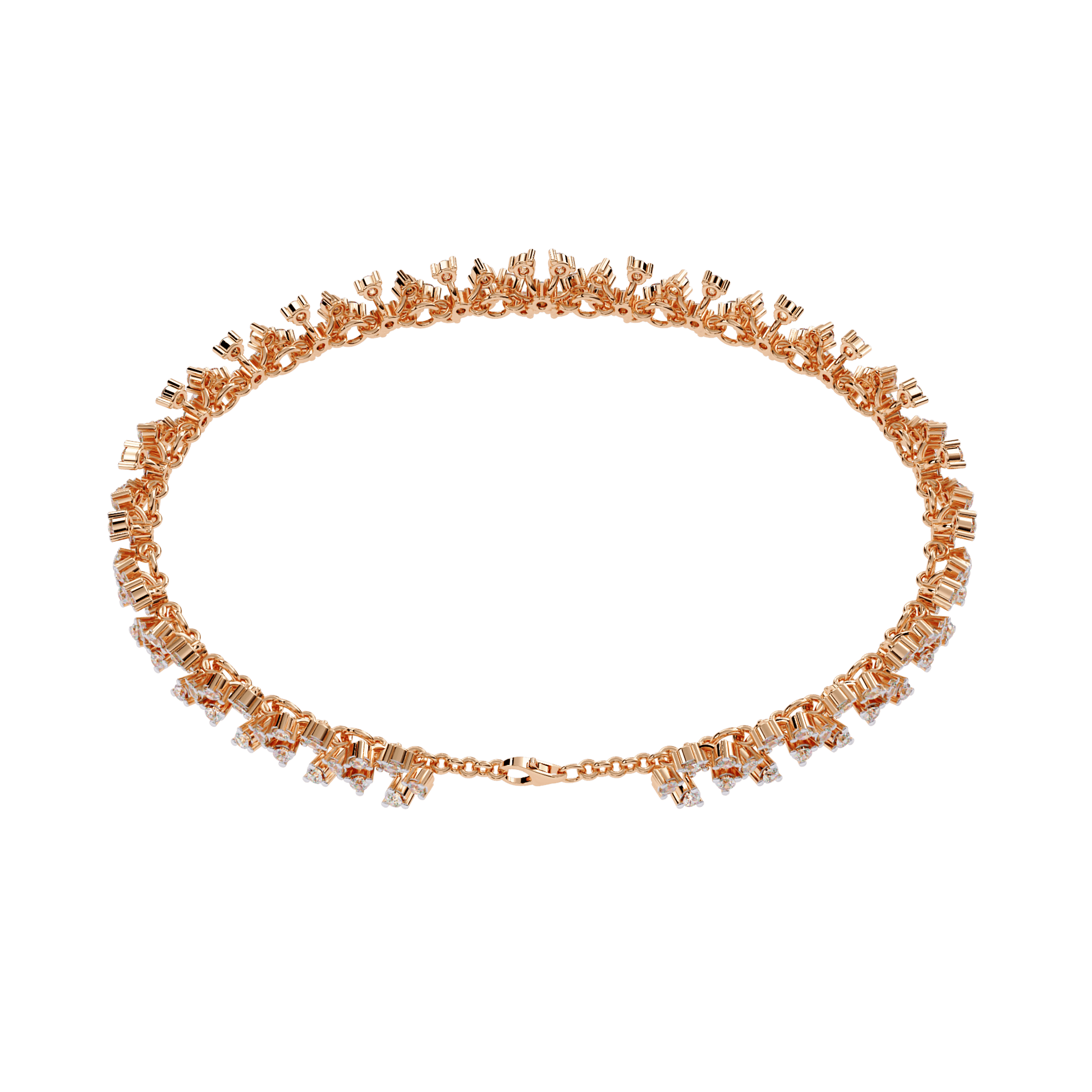 Carat House Dubai Serena floral motif diamond bracelet with intricate floral design and sparkling diamonds on a delicate bracelet.