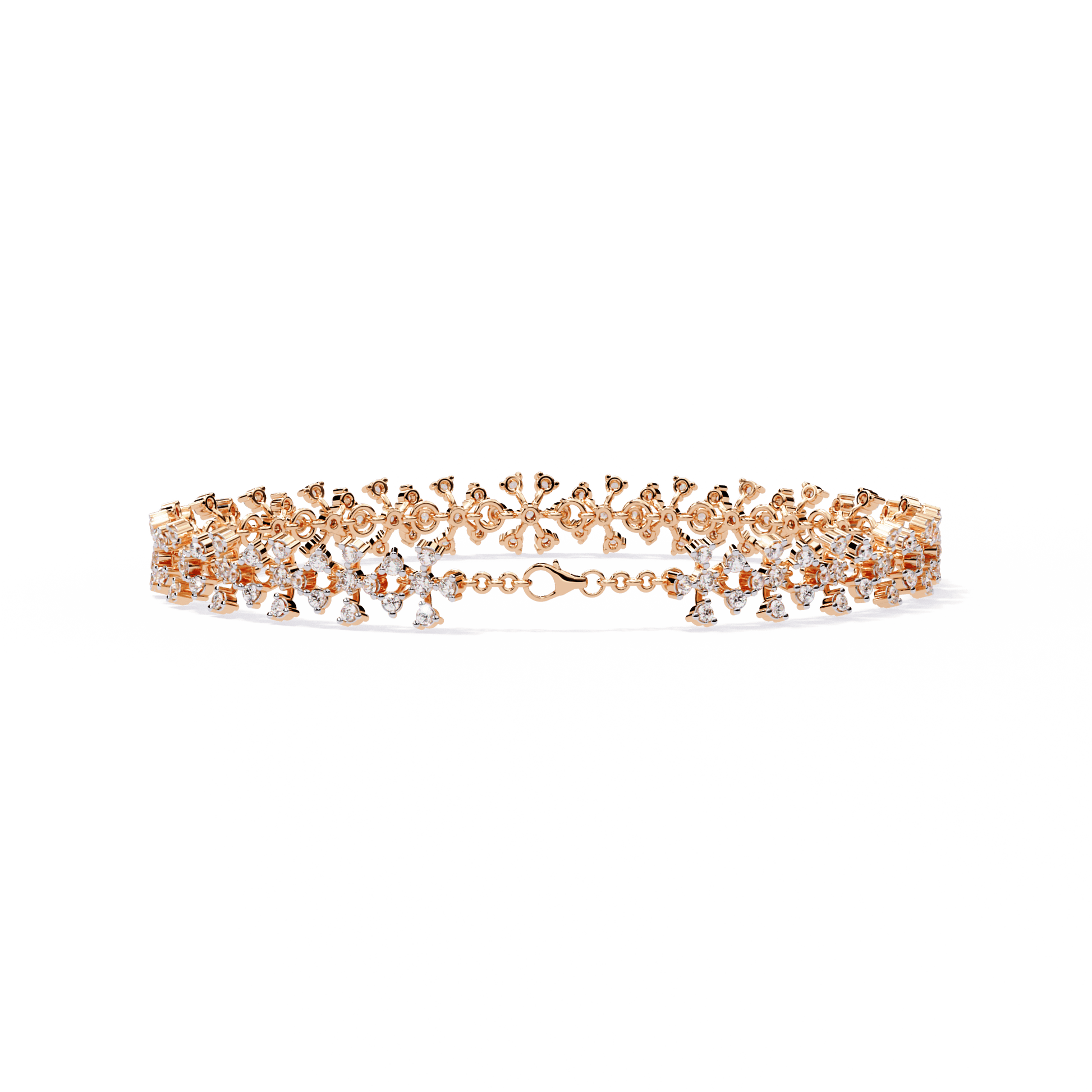 Carat House Dubai Serena floral motif diamond bracelet featuring intricate floral pattern and sparkling diamonds on a delicate band