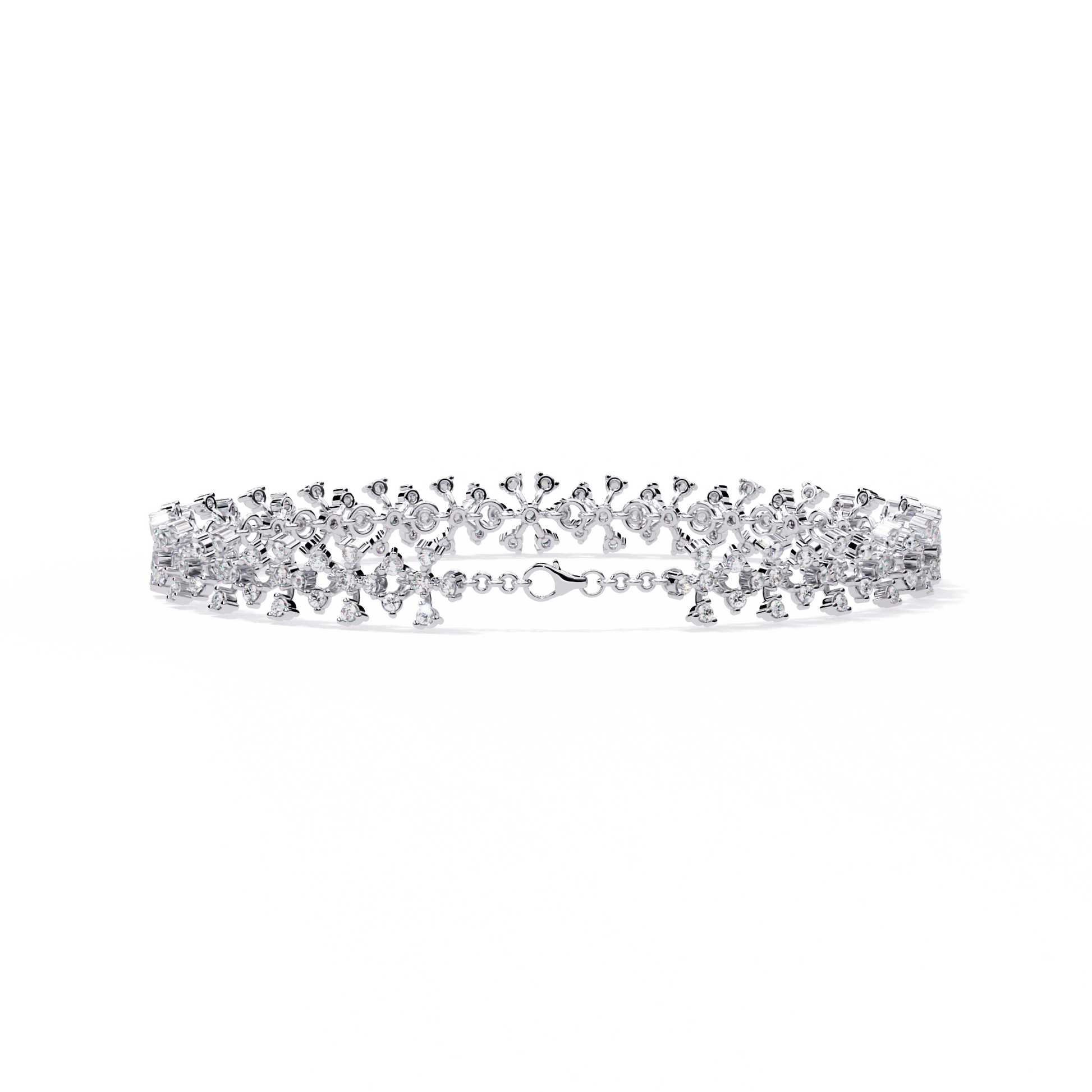 Serena floral motif diamond bracelet by Carat House Dubai featuring intricate floral design and sparkling diamonds.