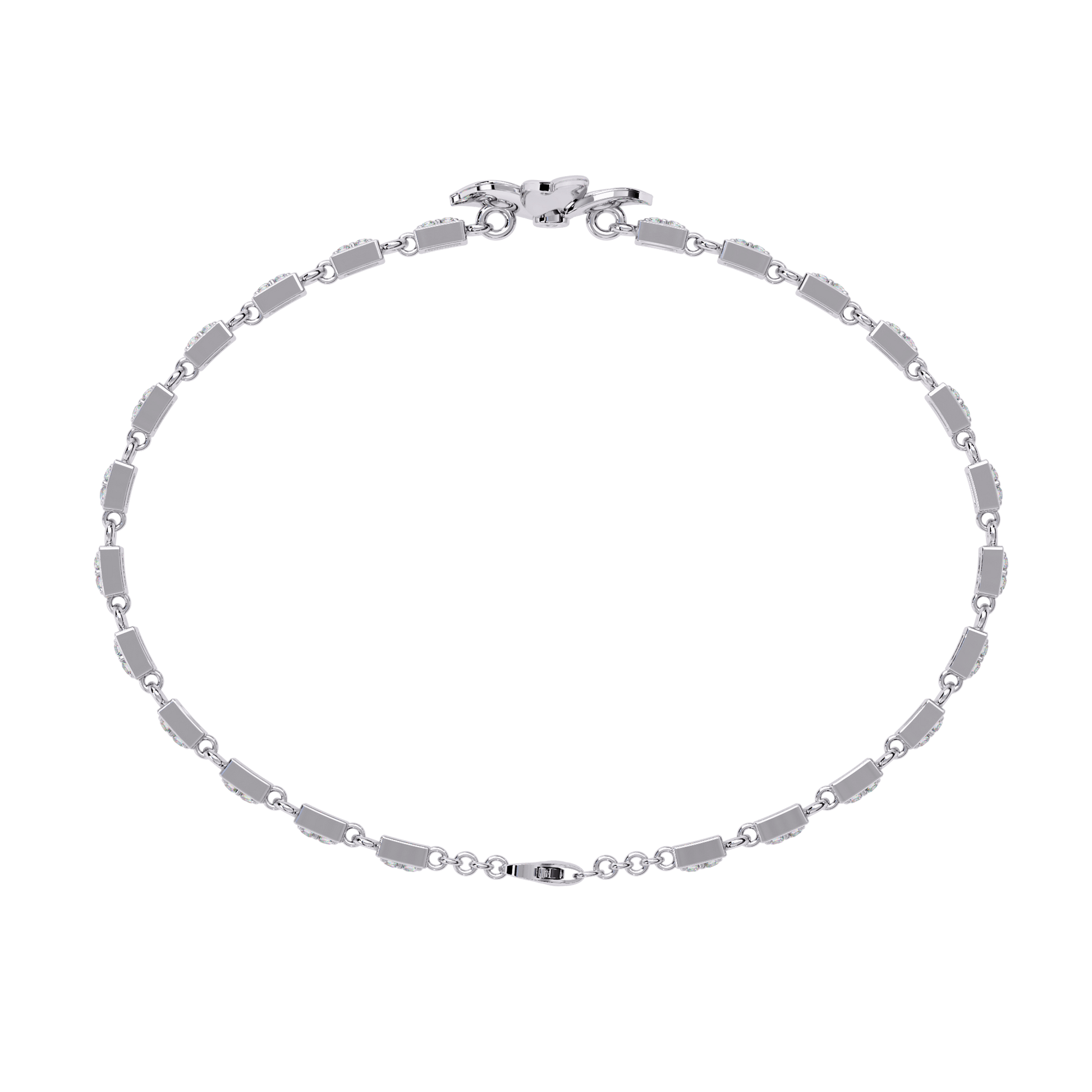 Svetlana – Diamond Link Bracelet with Floral Motif — diamond bracelet — lab grown diamond and natural diamond — 18k white gold — Carat House