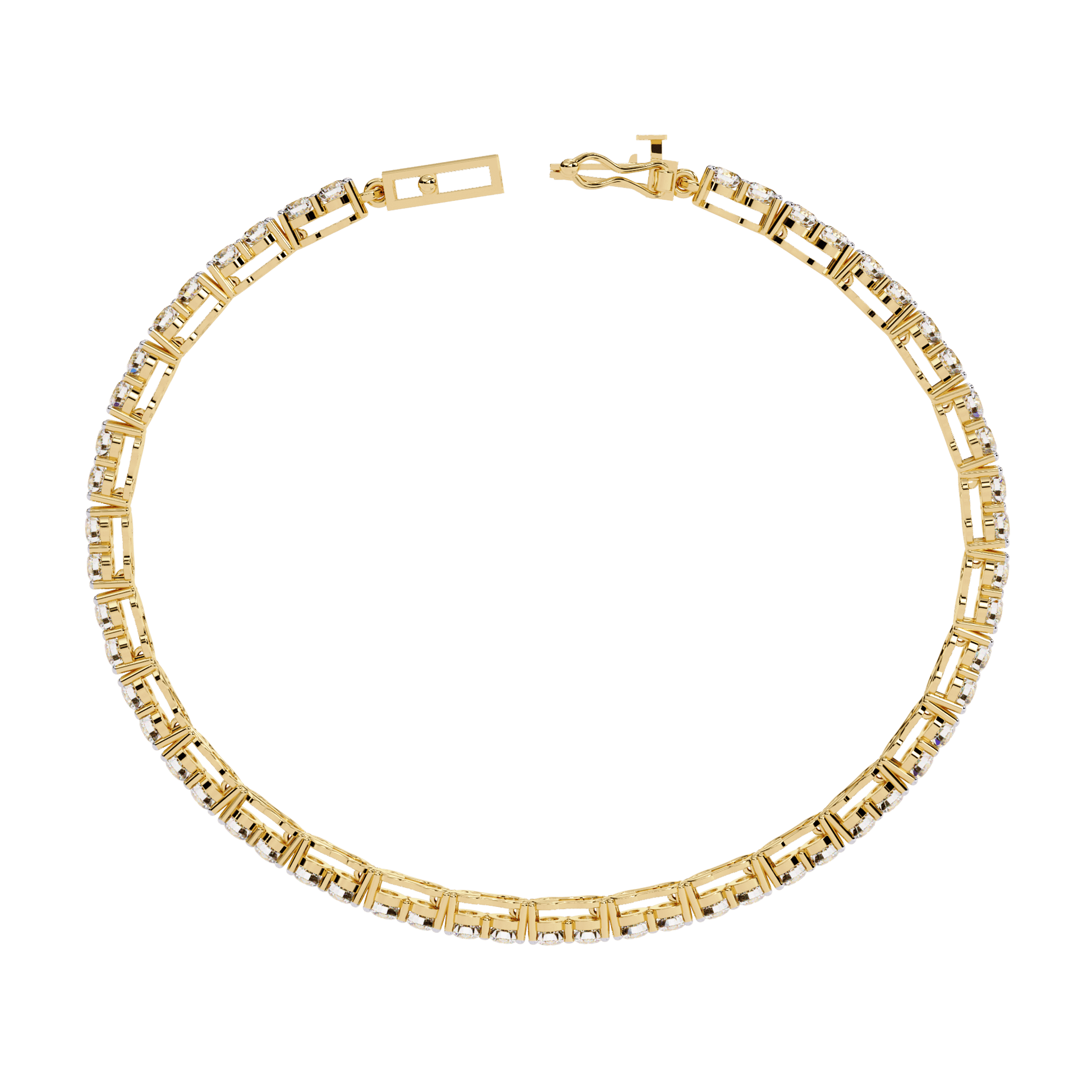 Carat House Dubai Viola 2.7mm double round diamond tennis bracelet with sparkling diamonds on a delicate silver chain.