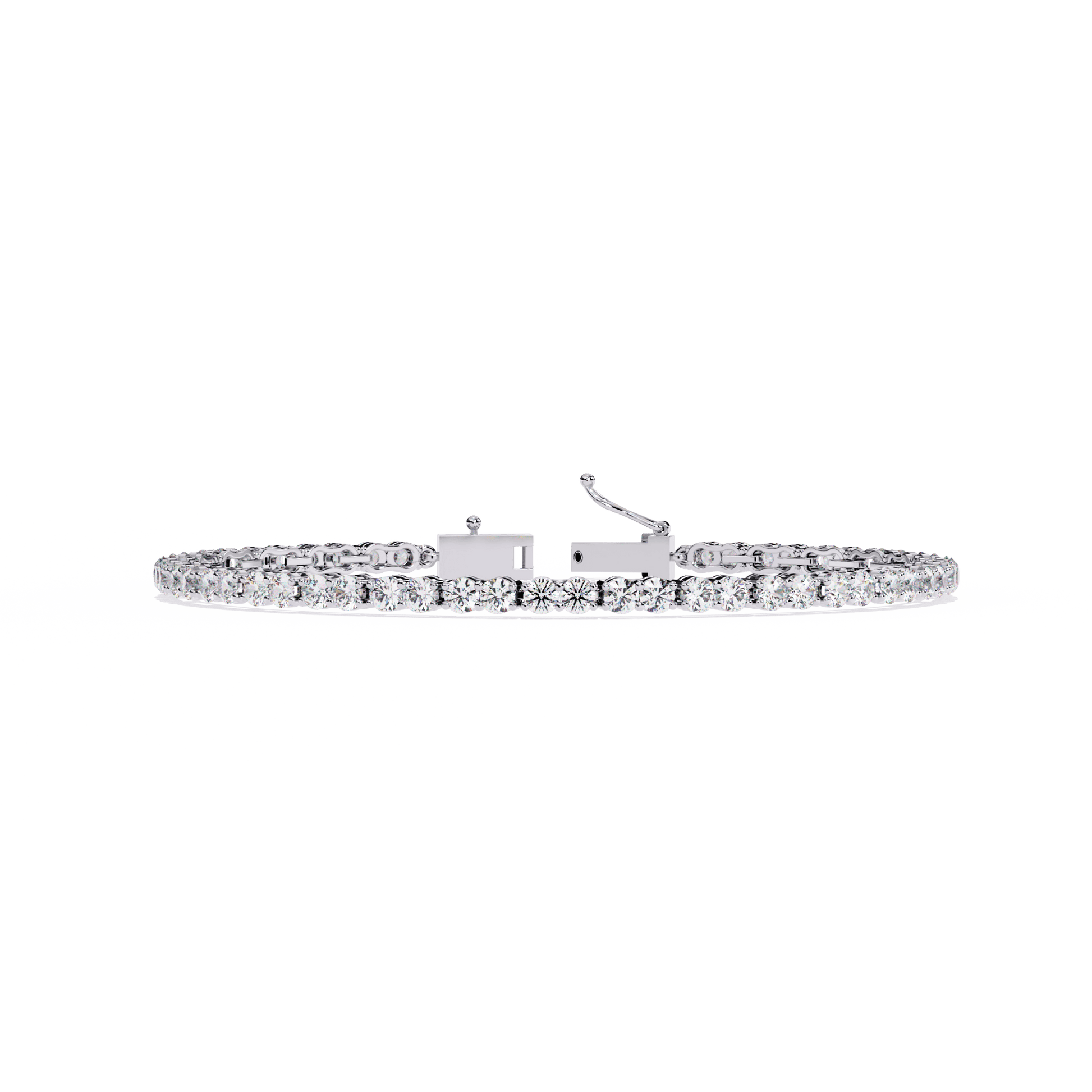 Viola – 2.7mm Double Round Diamond Tennis Bracelet — diamond tennis bracelet — lab grown diamond and natural diamond — 18k white gold — Carat House