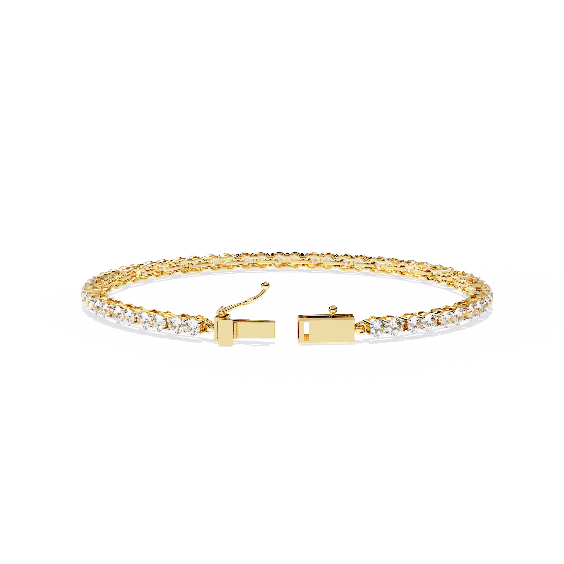 Carat House Dubai Viola 2.7mm double round diamond tennis bracelet featuring sparkling diamonds on a delicate silver chain.